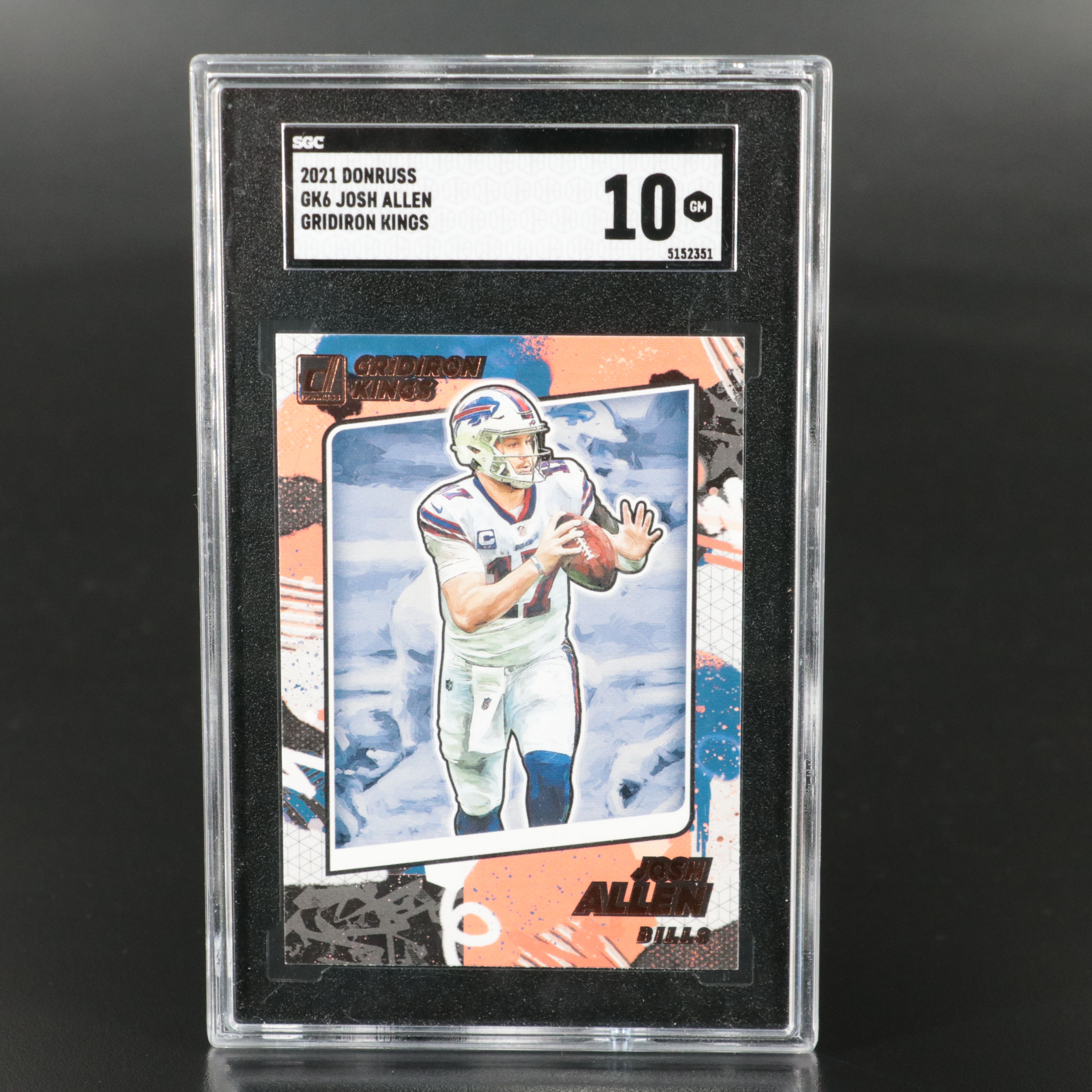 2021 Donruss Josh Allen Gridiron Kings Football Card Graded SGC 10