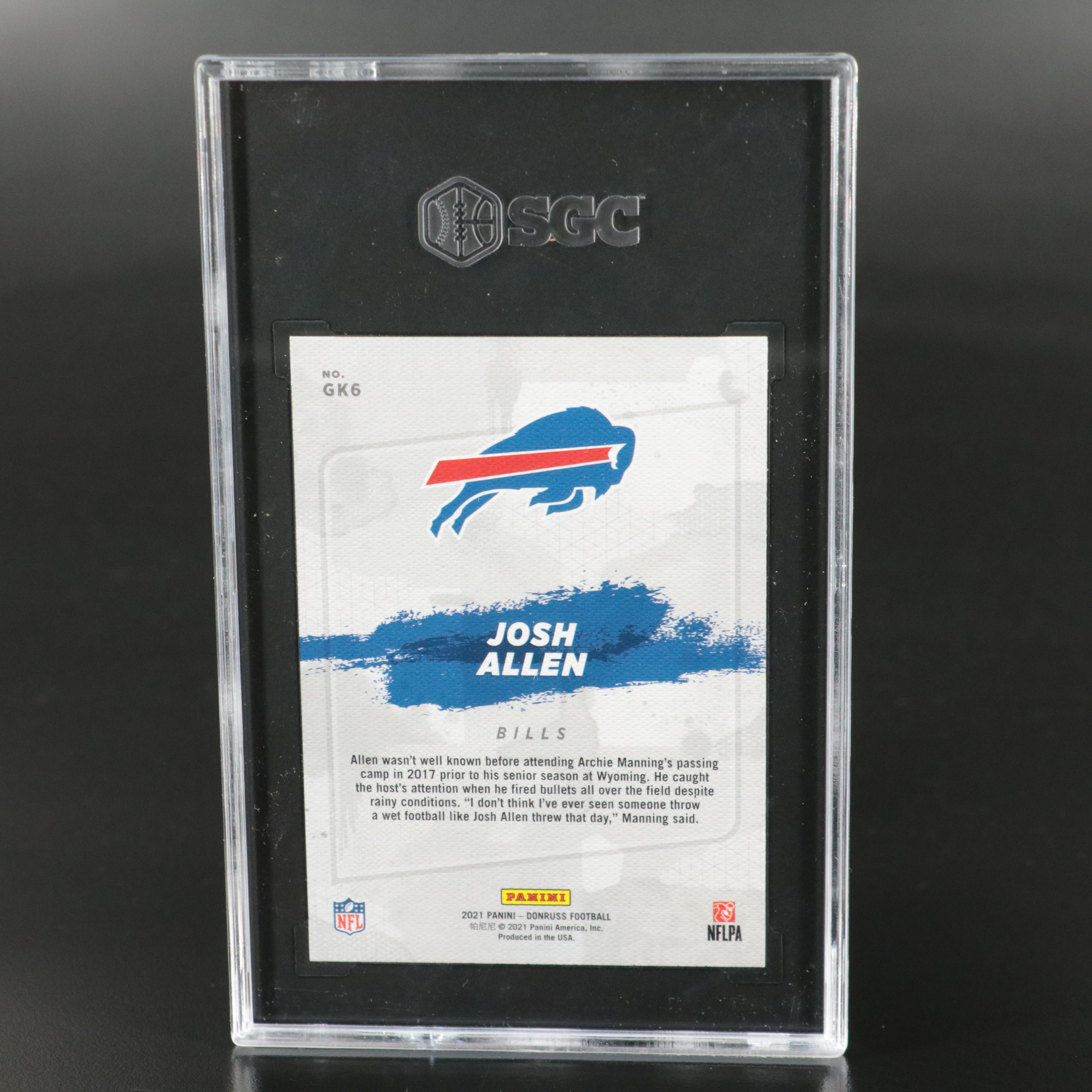 2021 Donruss Josh Allen Gridiron Kings Football Card Graded SGC 10