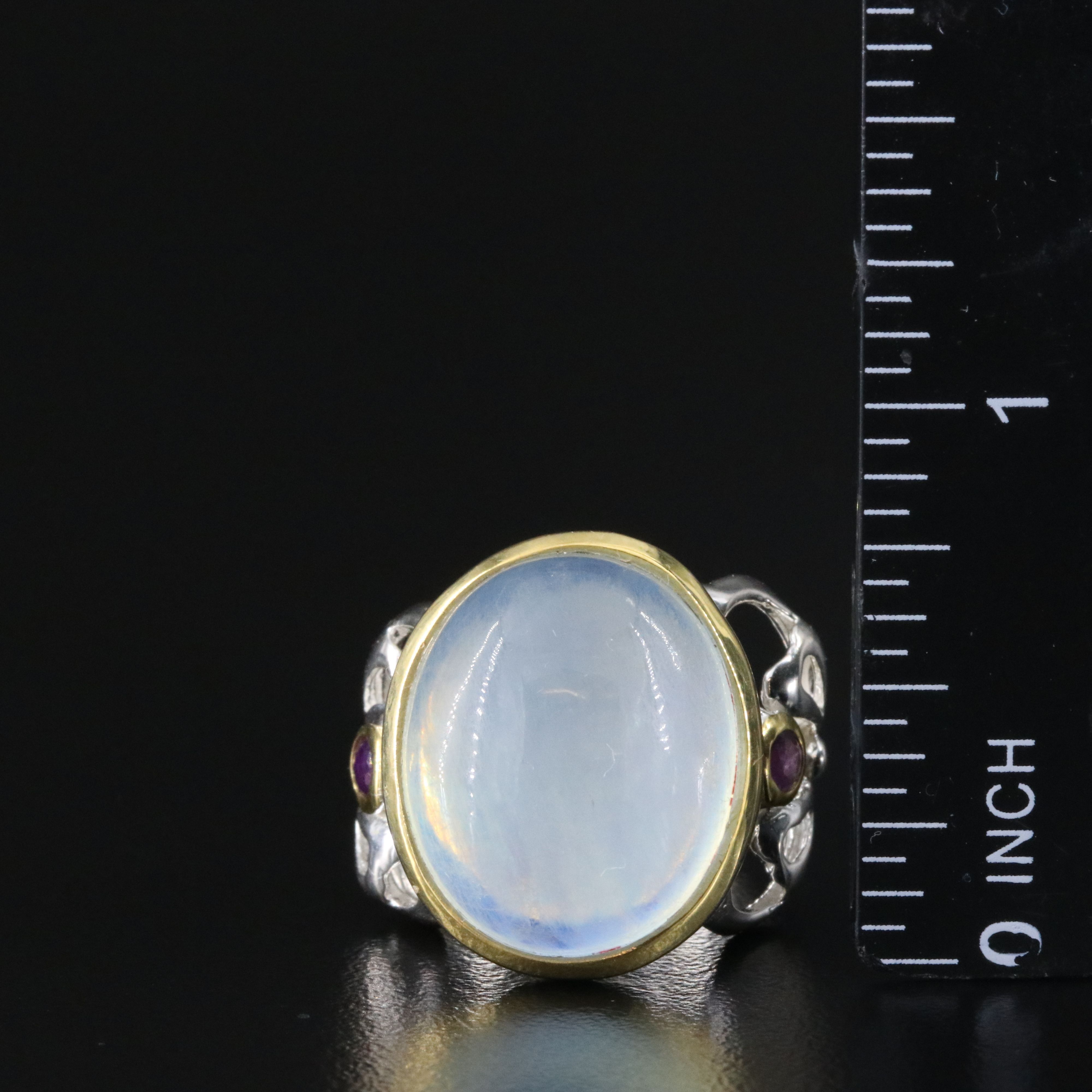 Sterling Filled Beryl and Amethyst Ring