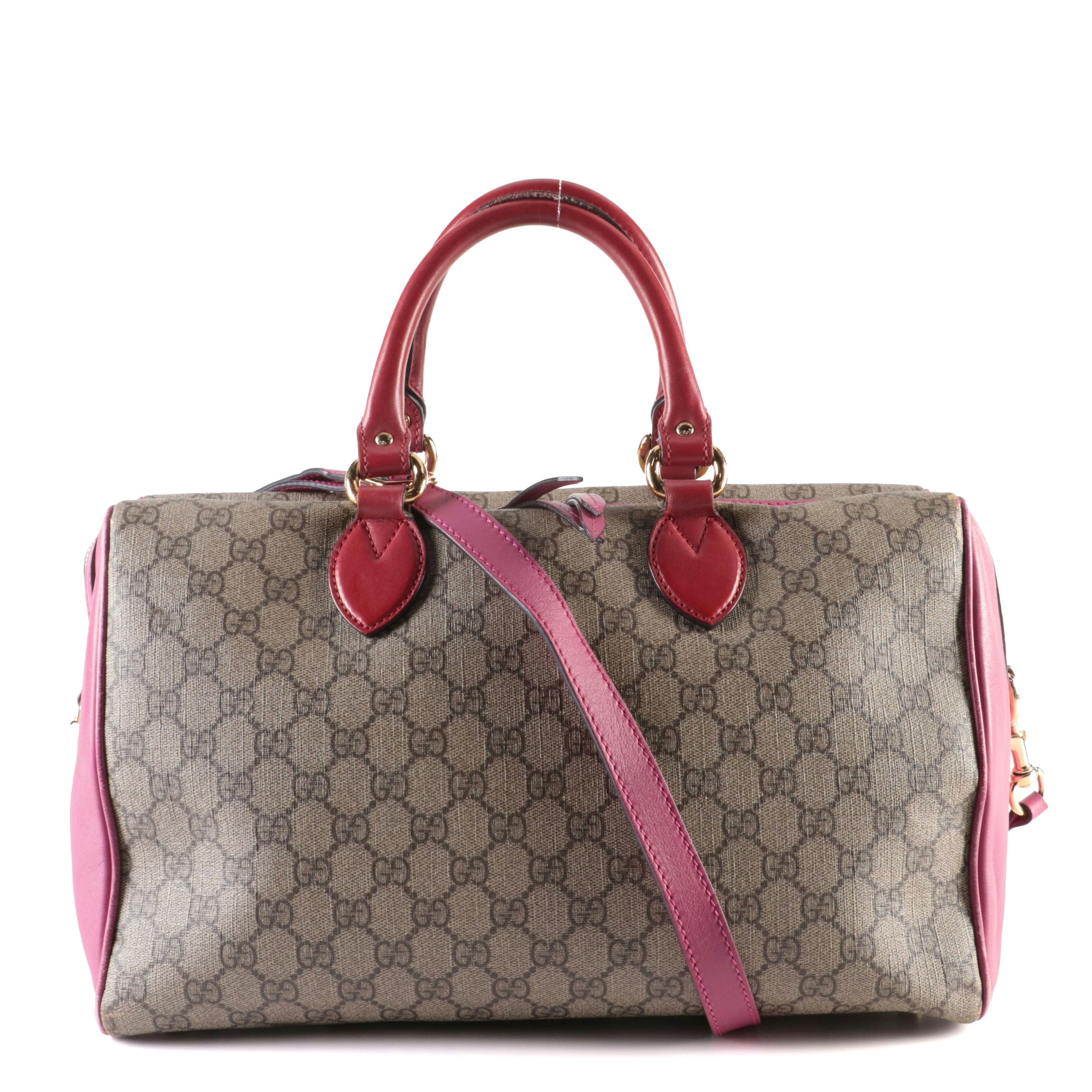 Gucci GG Supreme Monogram Moon Calfskin Boston Bag