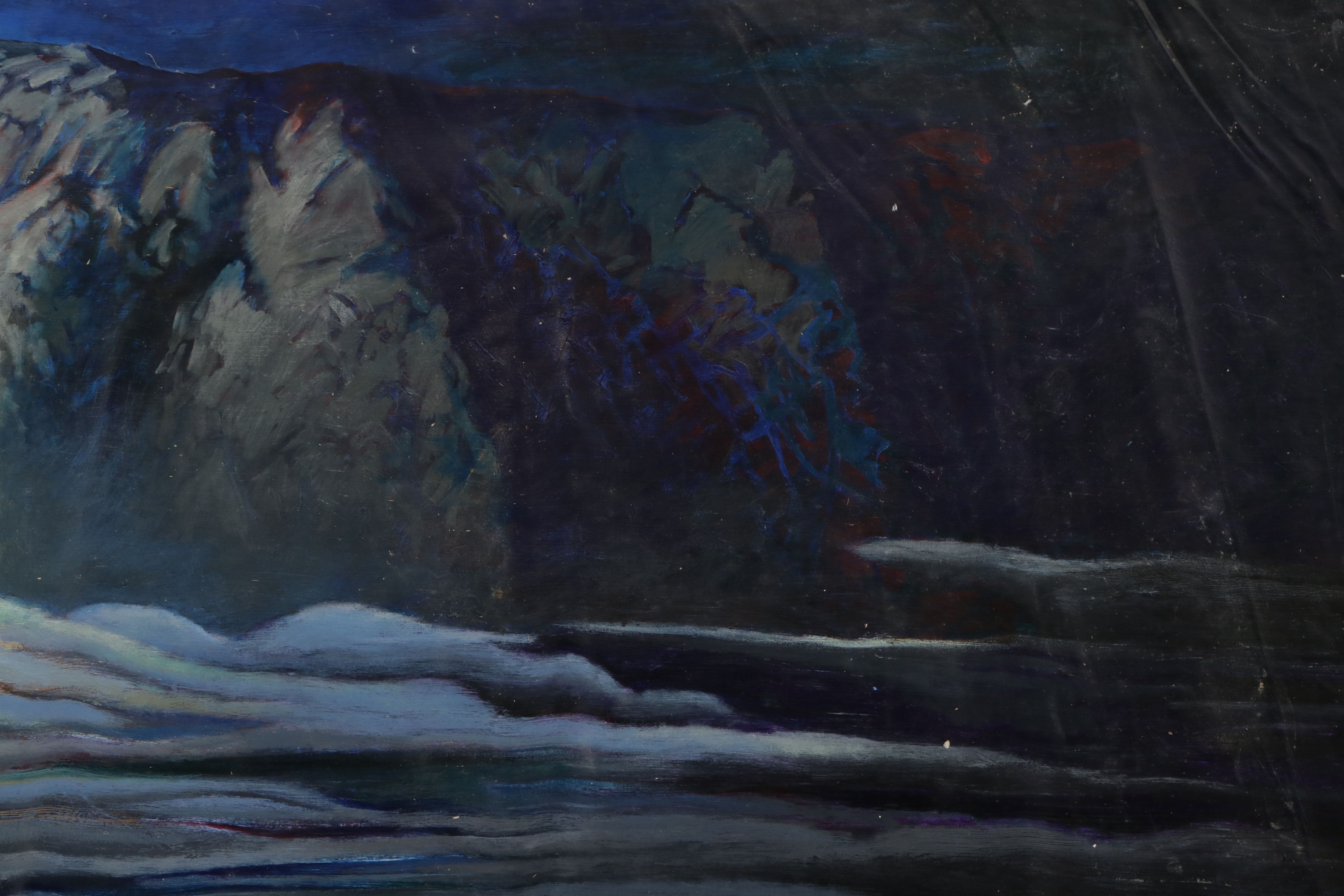 Howard Storm Monumental Acrylic Painting on Canvas "Sea & Mountain," 1970
