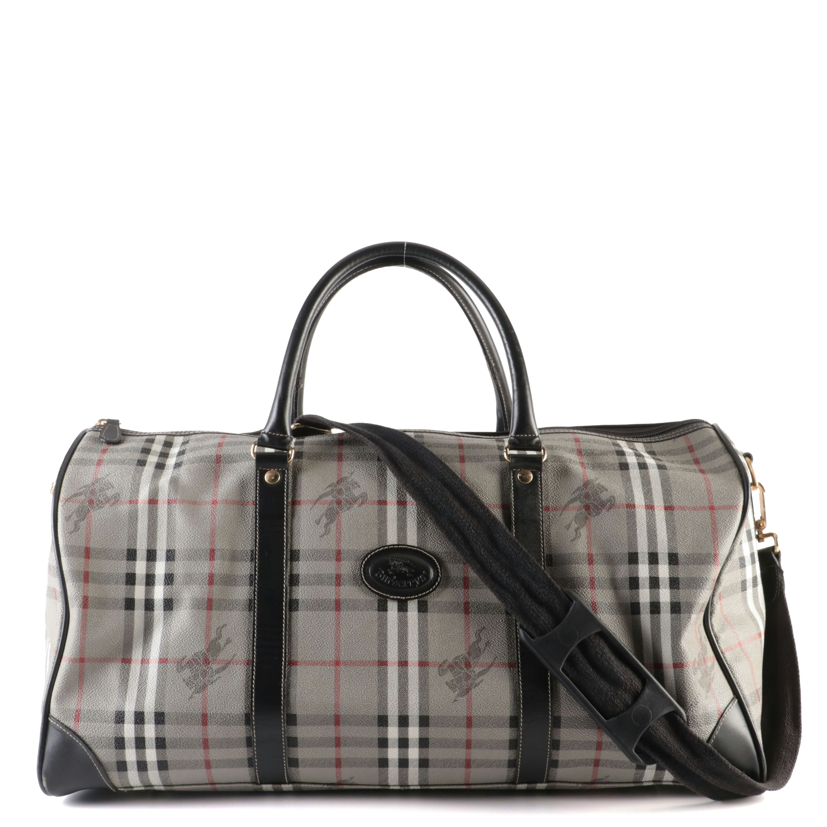 Burberrys Nova Check PVC Boston Bag