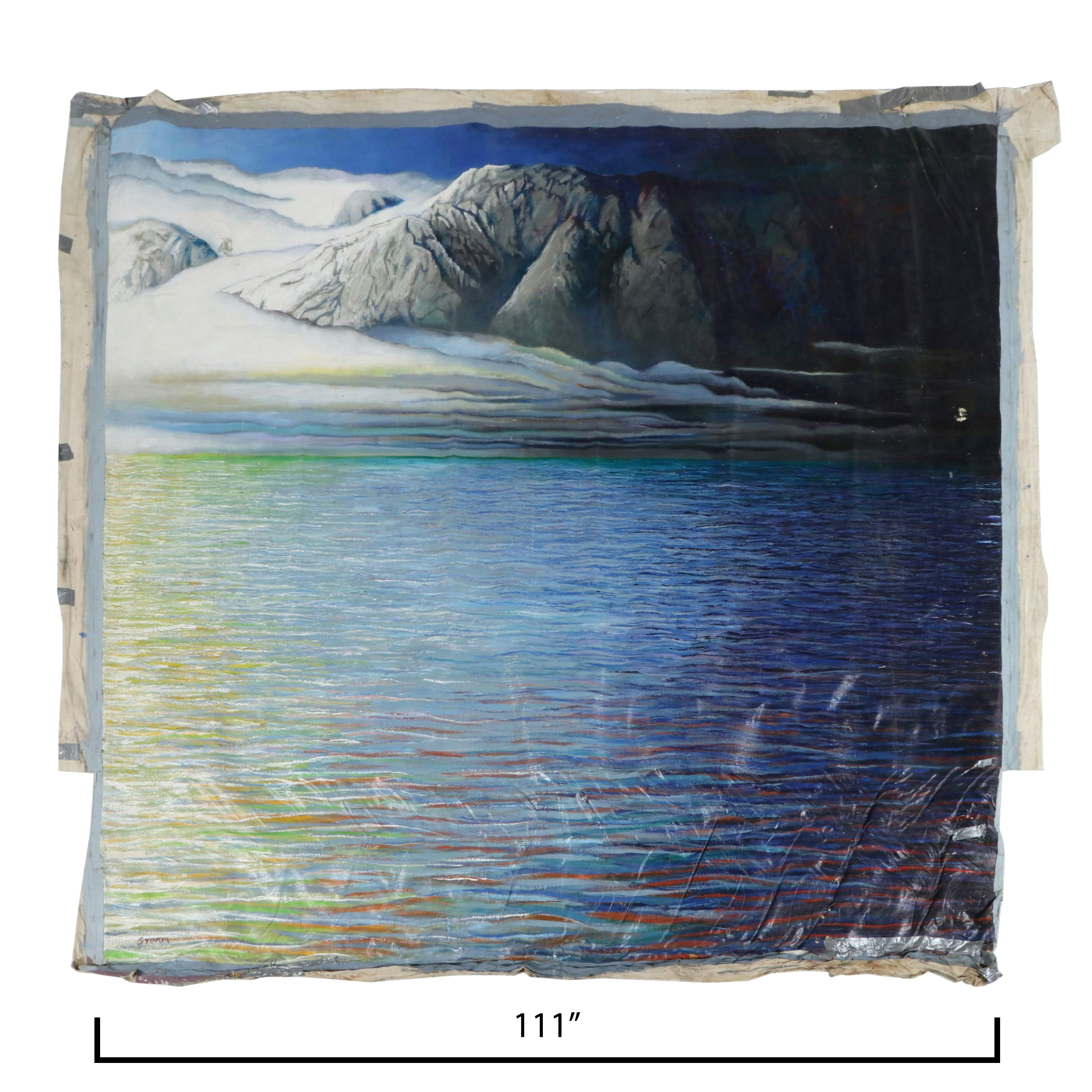 Howard Storm Monumental Acrylic Painting on Canvas "Sea & Mountain," 1970