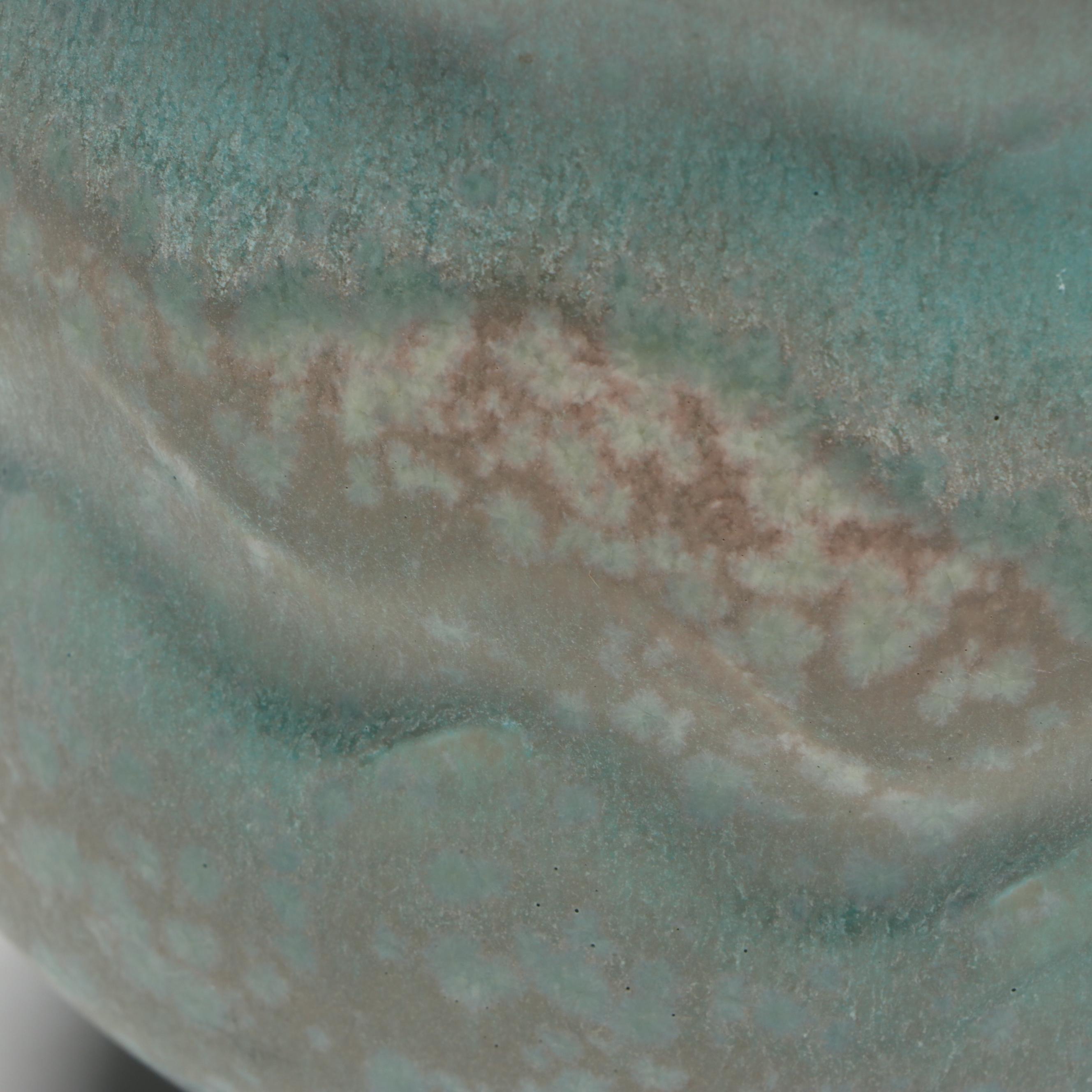 Pair of Artist Signed Wheel Thrown Ceramic Planters