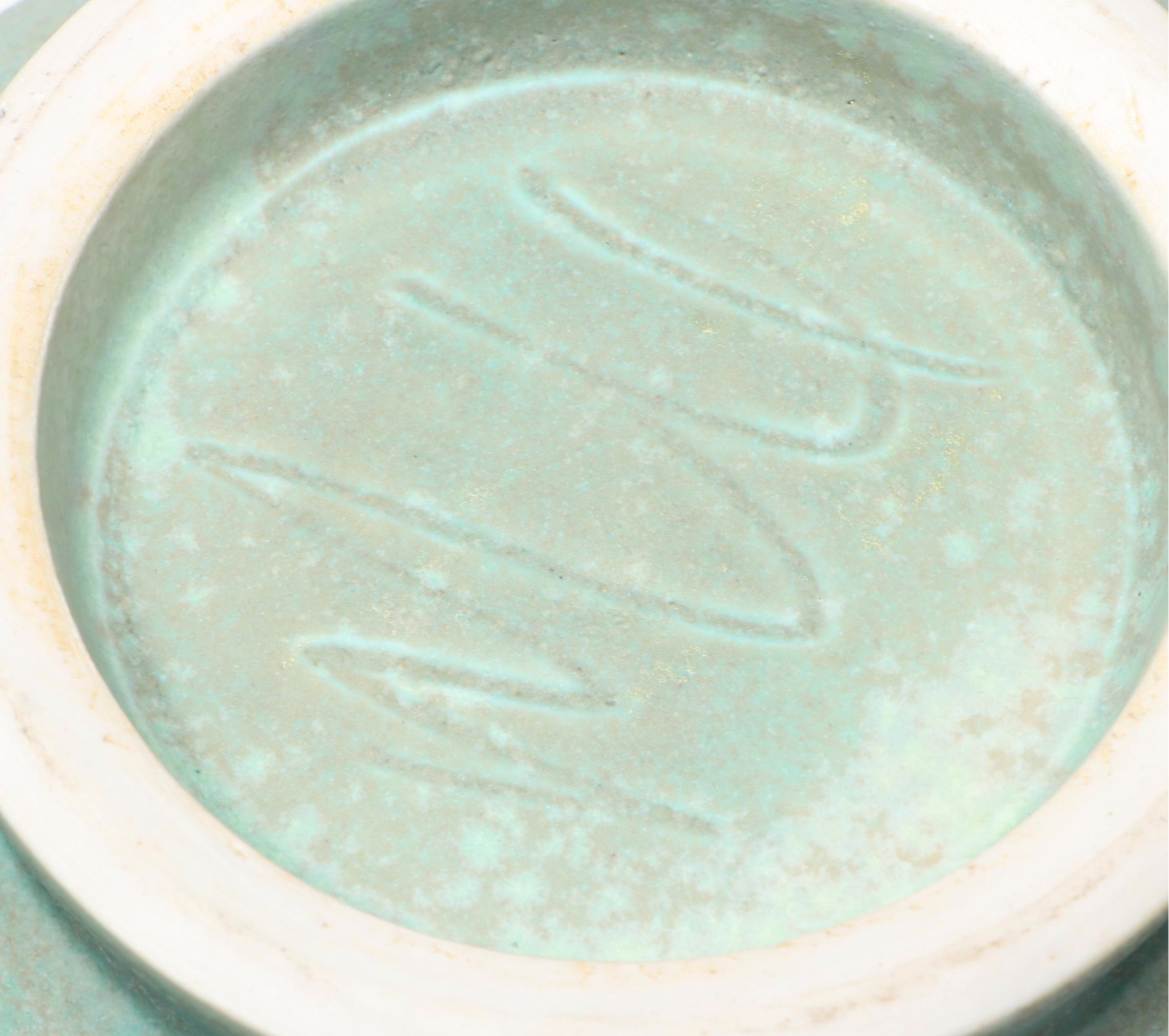 Pair of Artist Signed Wheel Thrown Ceramic Planters