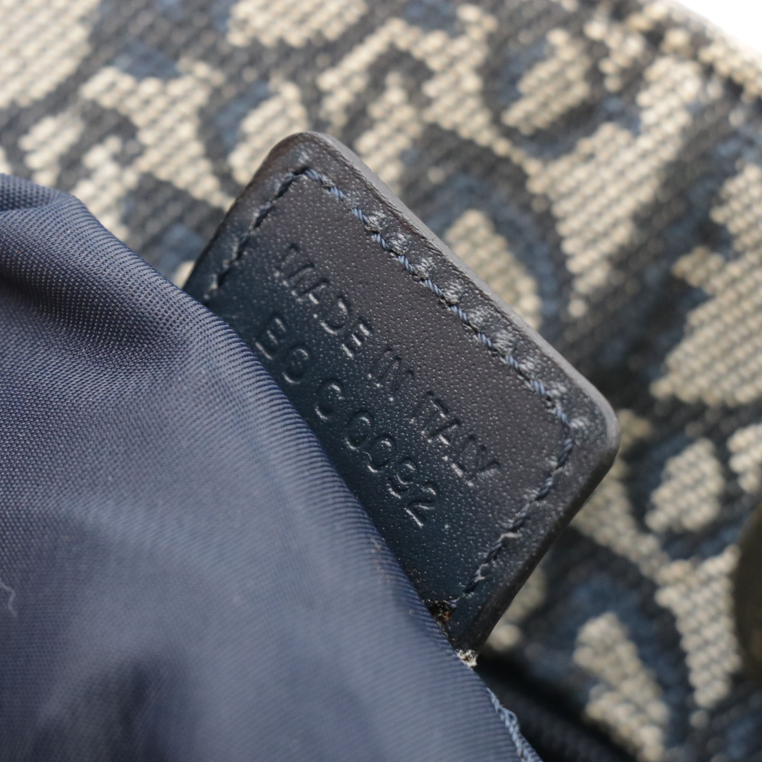 Christian Dior Vertical Tote in Navy Blue Oblique Trotter Canvas and Leather