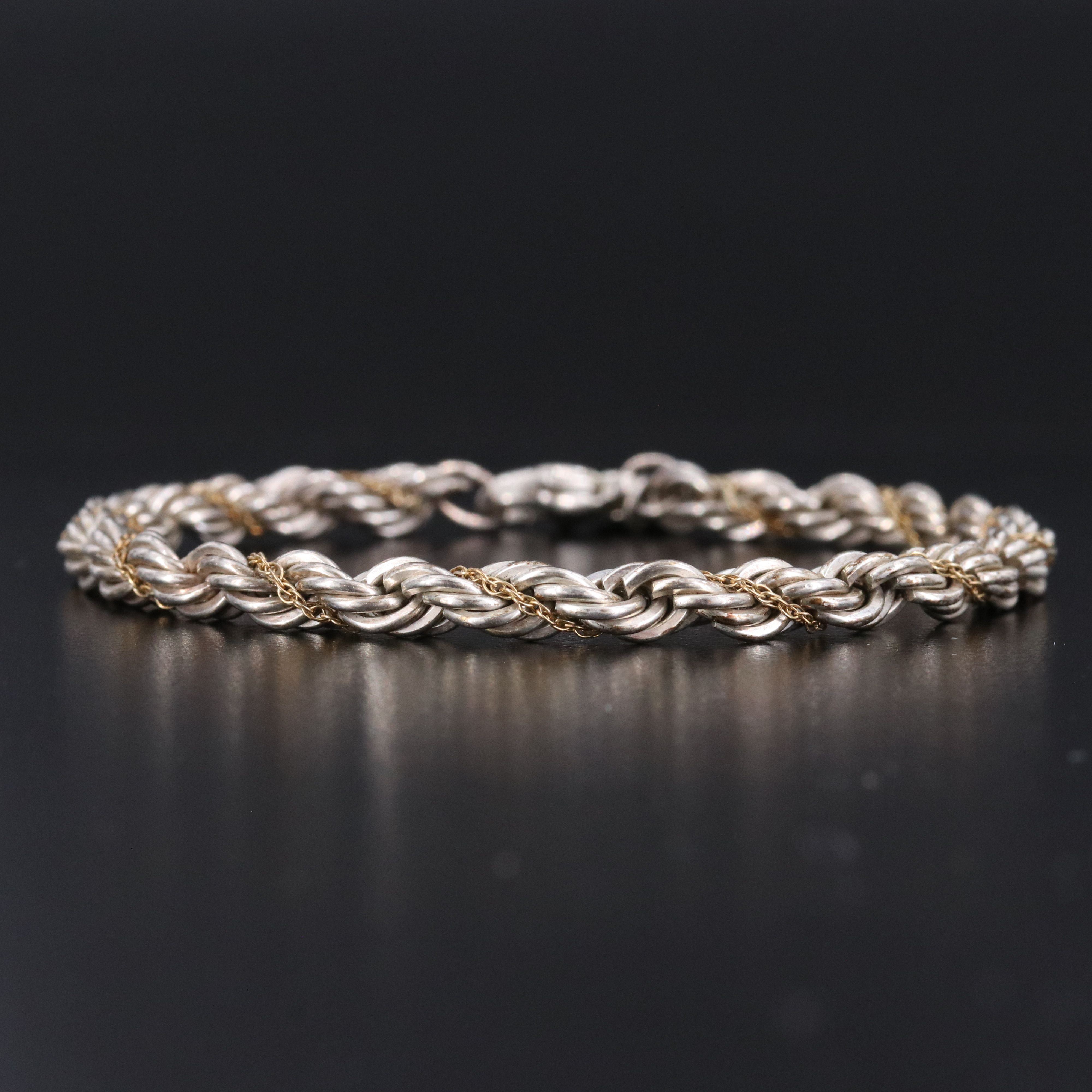 Tiffany & Co. Sterling and 18K Twisted Rope Bracelet