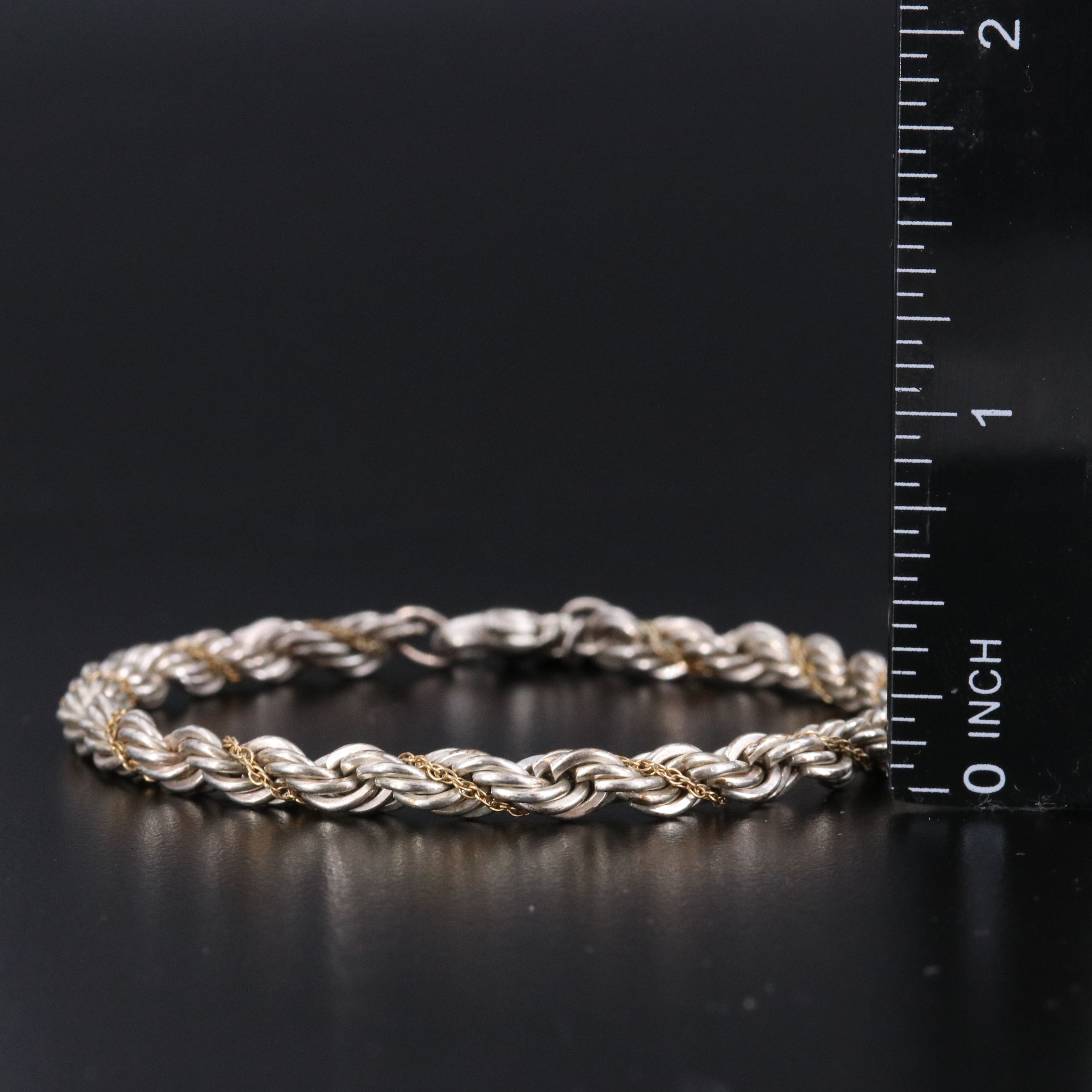Tiffany & Co. Sterling and 18K Twisted Rope Bracelet