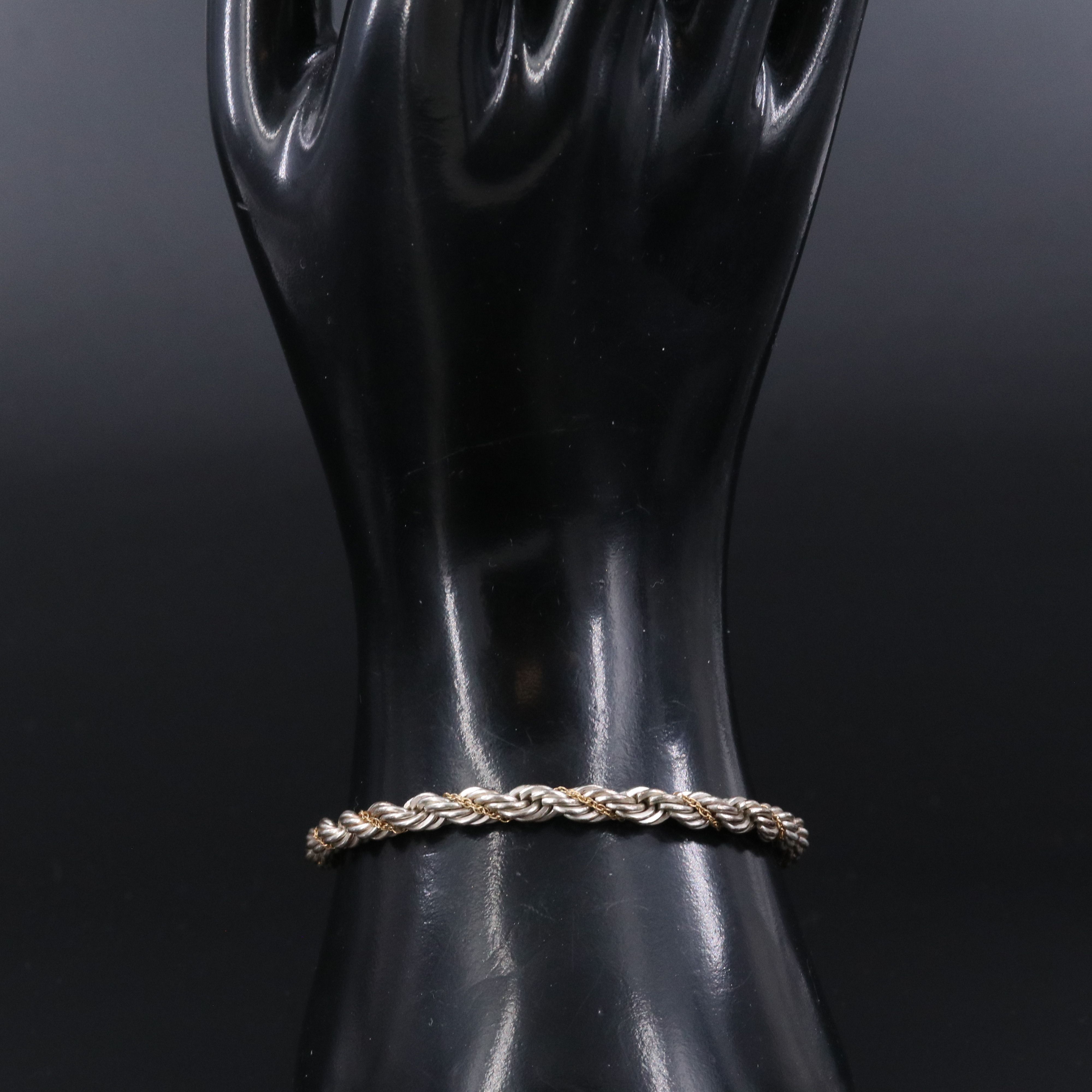 Tiffany & Co. Sterling and 18K Twisted Rope Bracelet