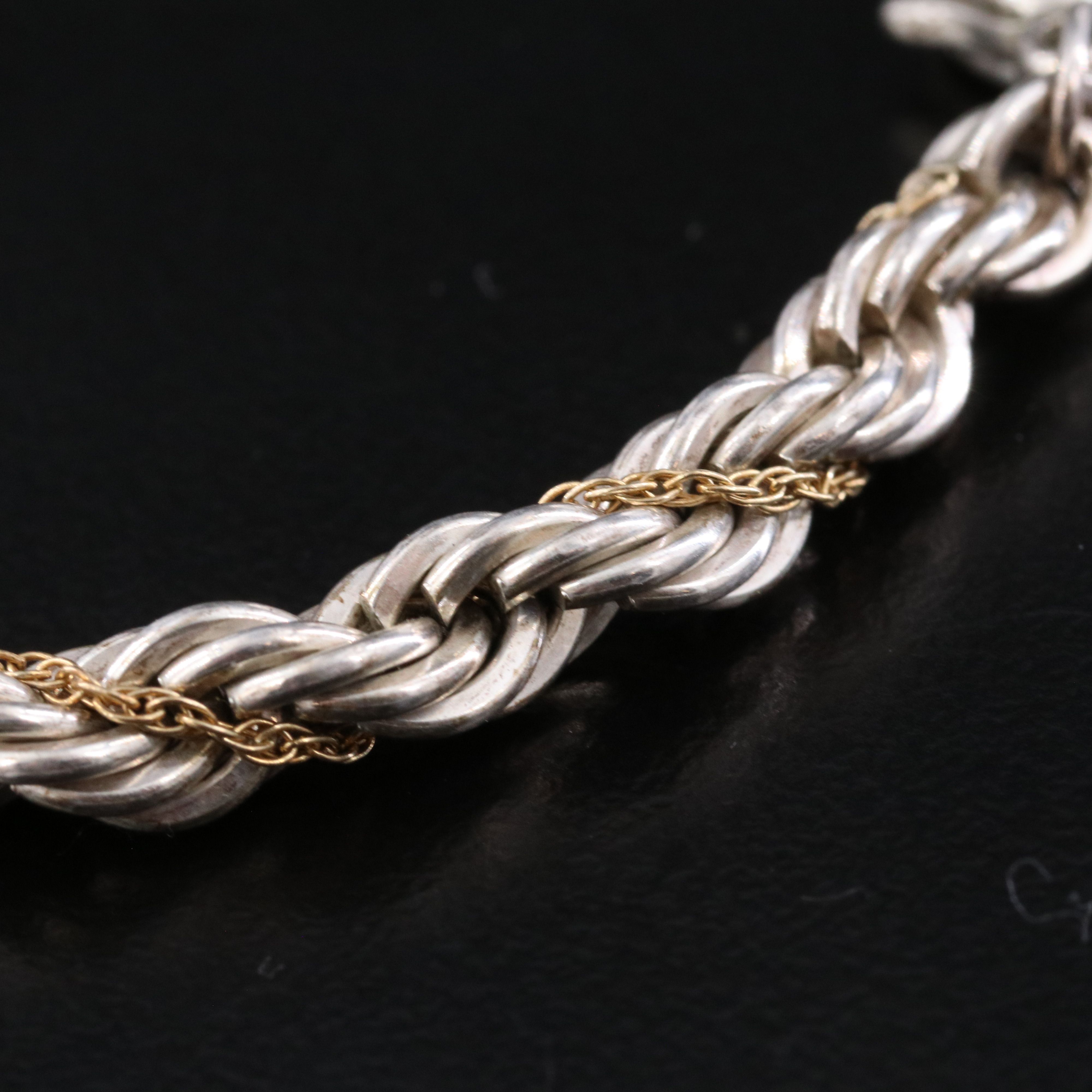 Tiffany & Co. Sterling and 18K Twisted Rope Bracelet
