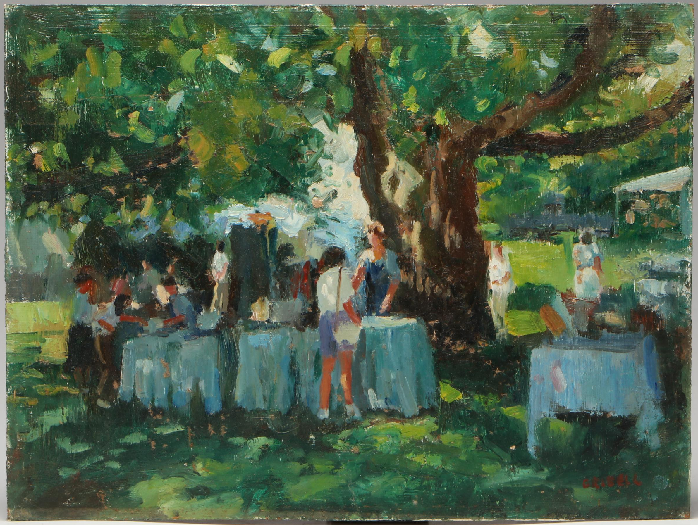 Susan Grisell Oil Painting of Summer Picnic Scene