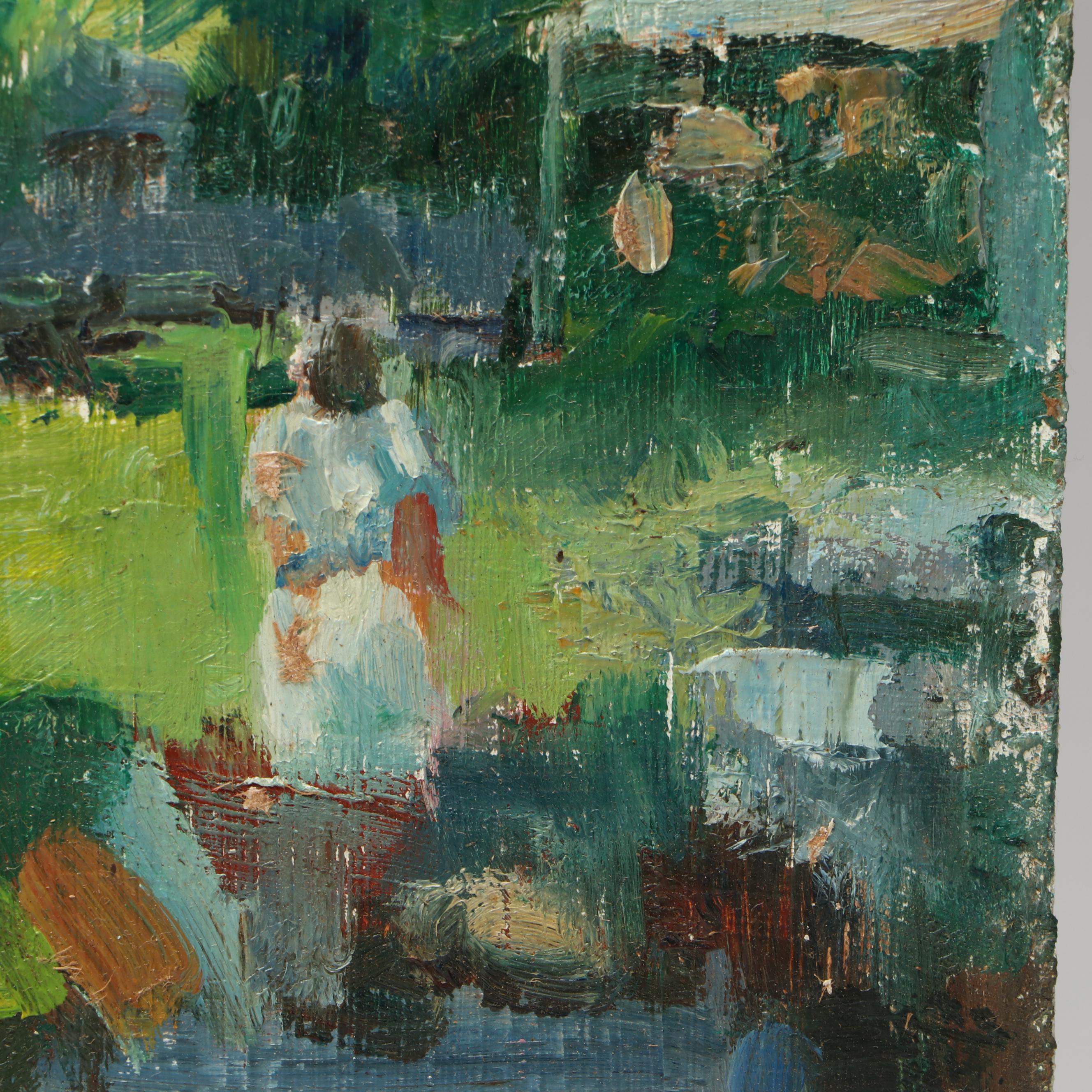 Susan Grisell Oil Painting of Summer Picnic Scene