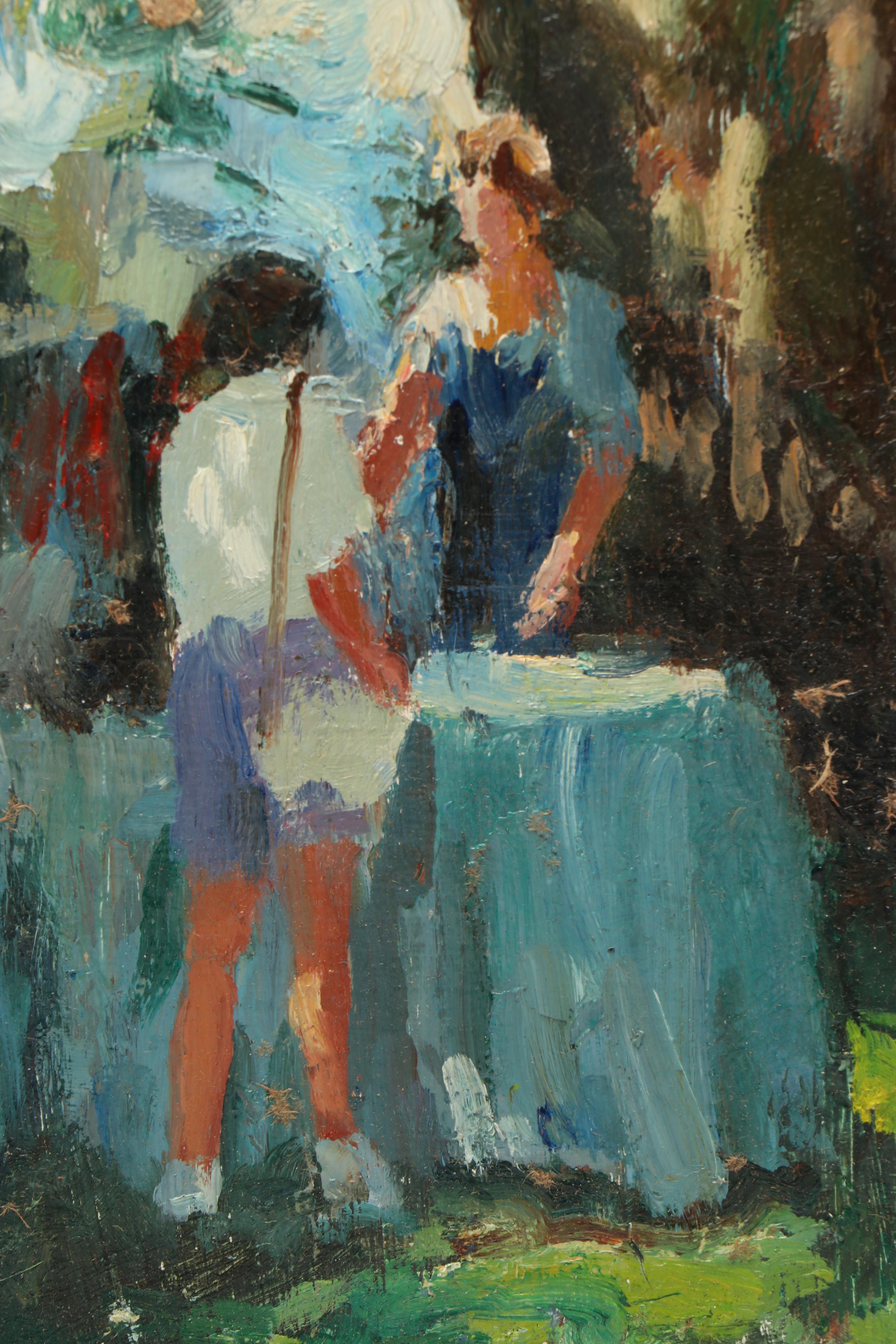 Susan Grisell Oil Painting of Summer Picnic Scene