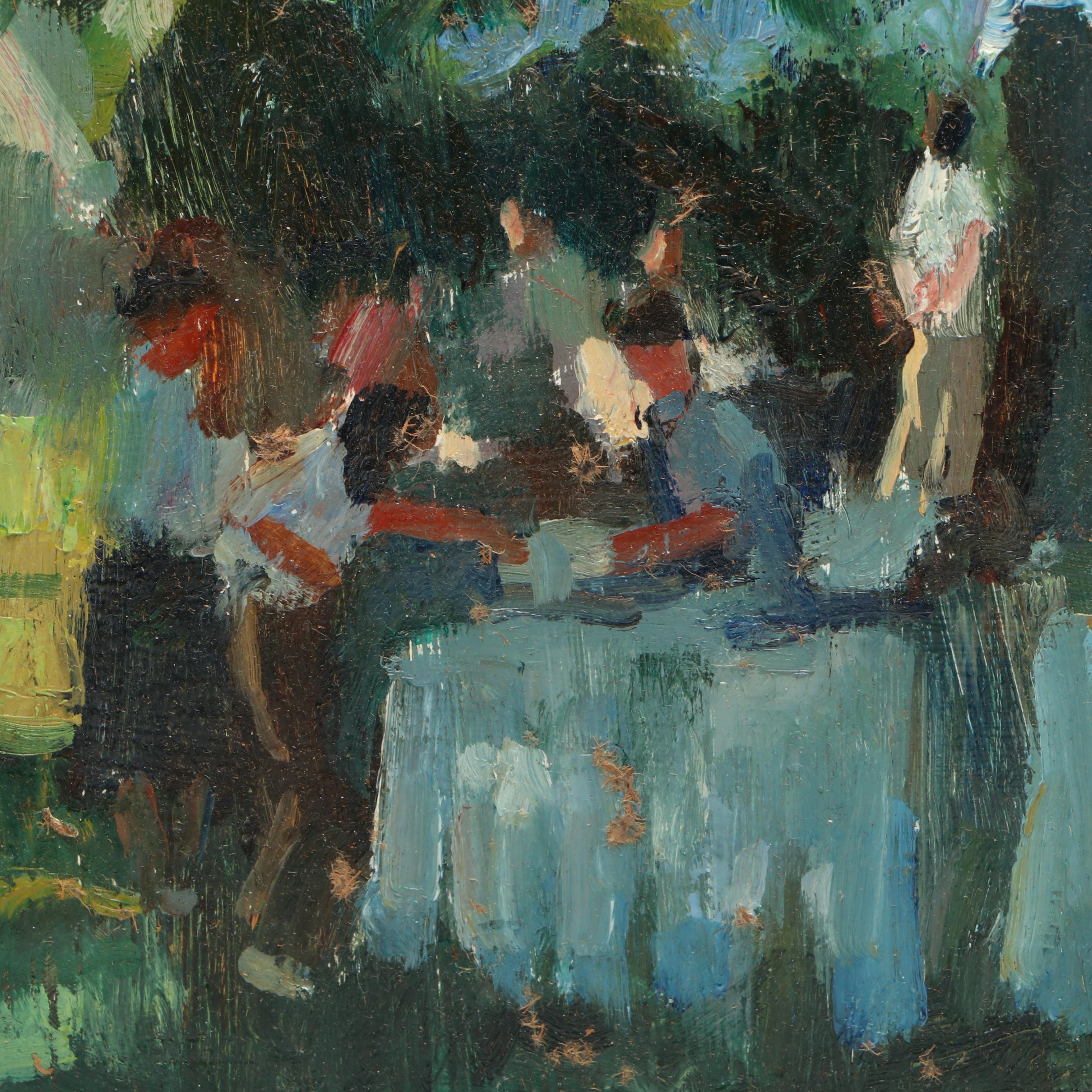 Susan Grisell Oil Painting of Summer Picnic Scene