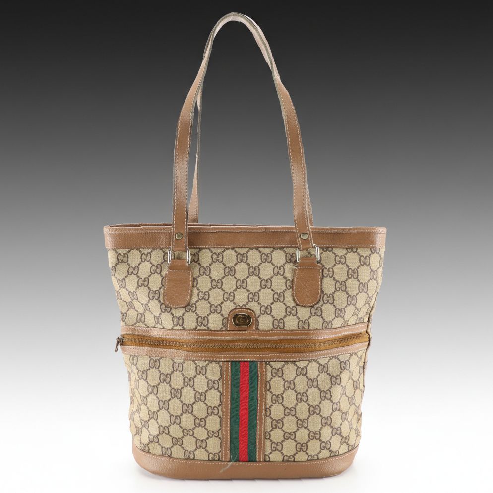 Gucci Accessory Collection Tote in GG Canvas and Leather