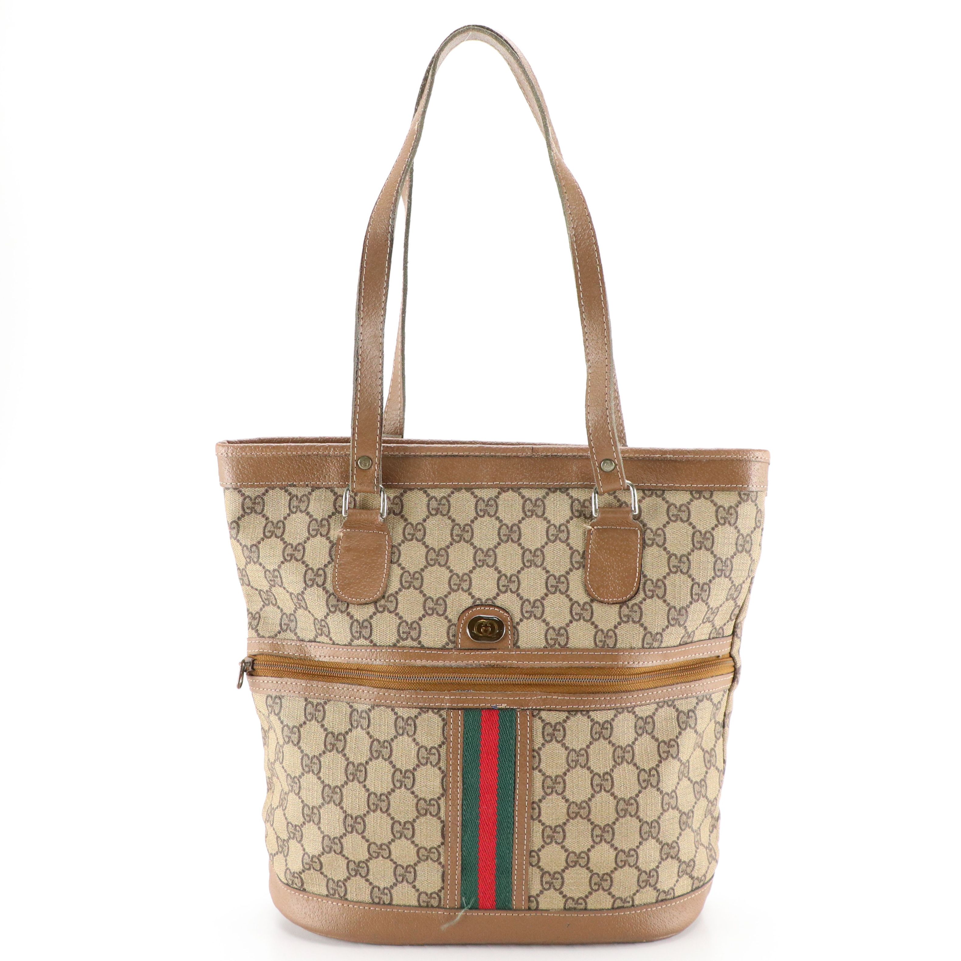 Gucci Accessory Collection Tote in GG Canvas and Leather