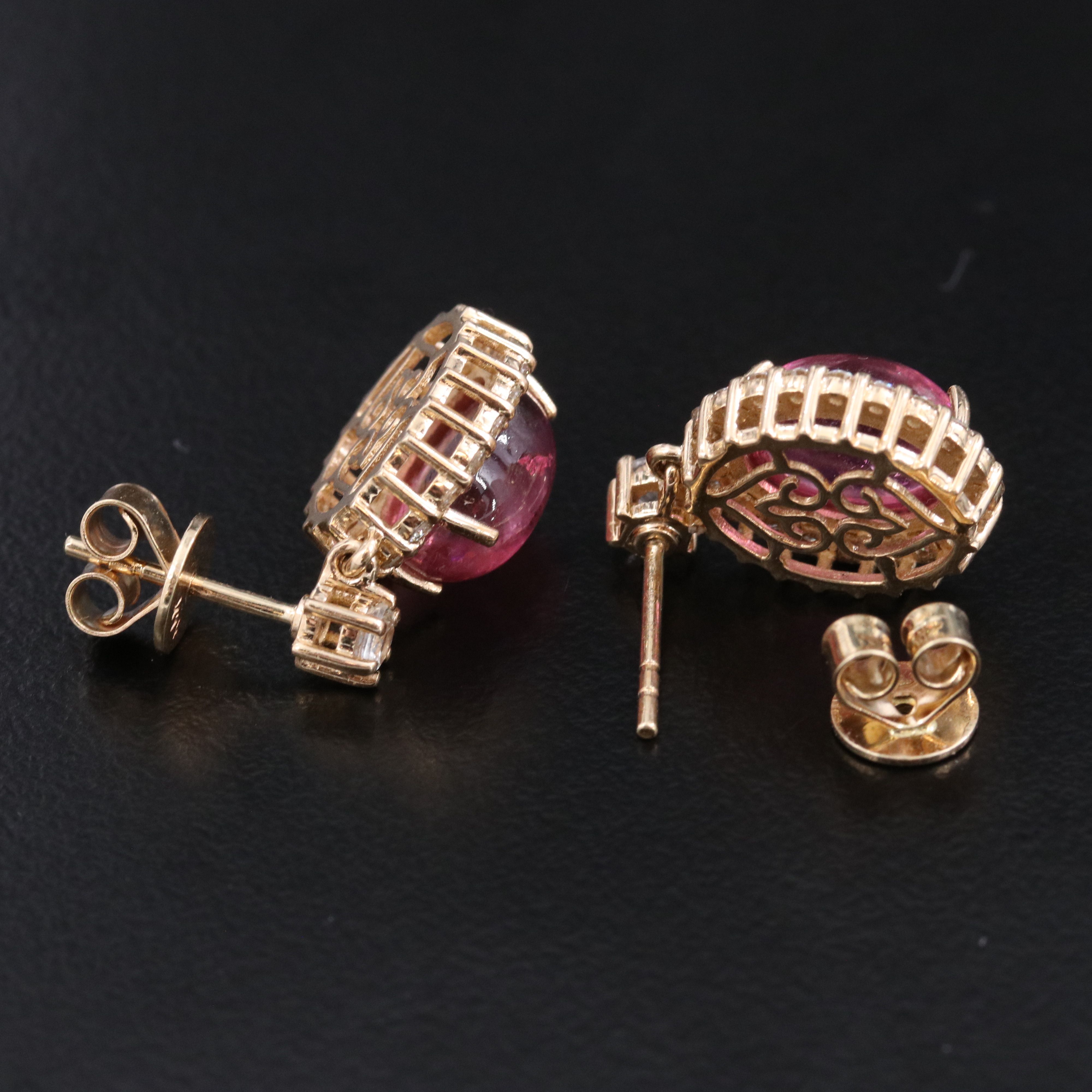 14K Tourmaline and Diamond Earrings
