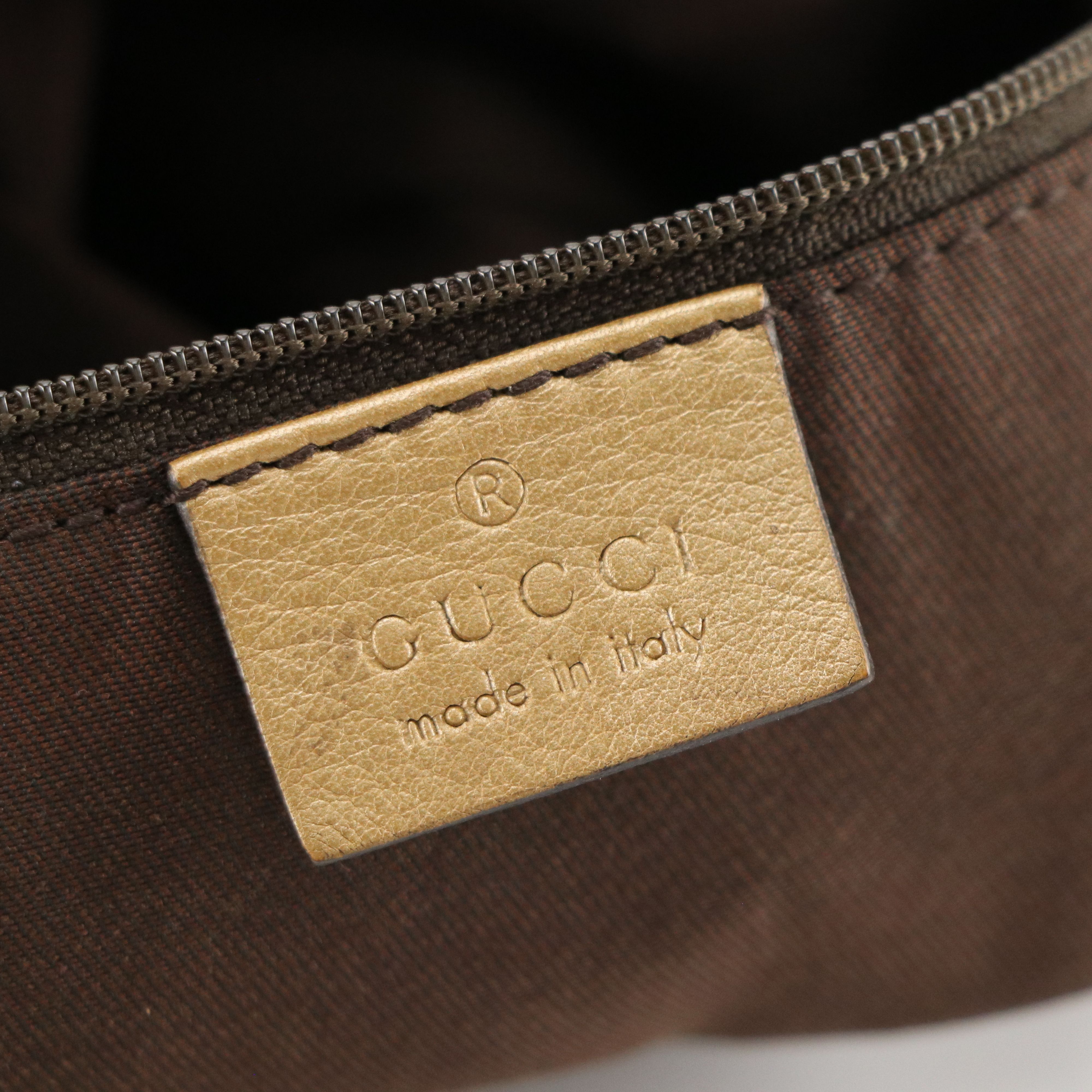 Gucci Abbey D-Ring Hobo Shoulder Bag in GG Crystal Canvas and Shimmery Calfskin