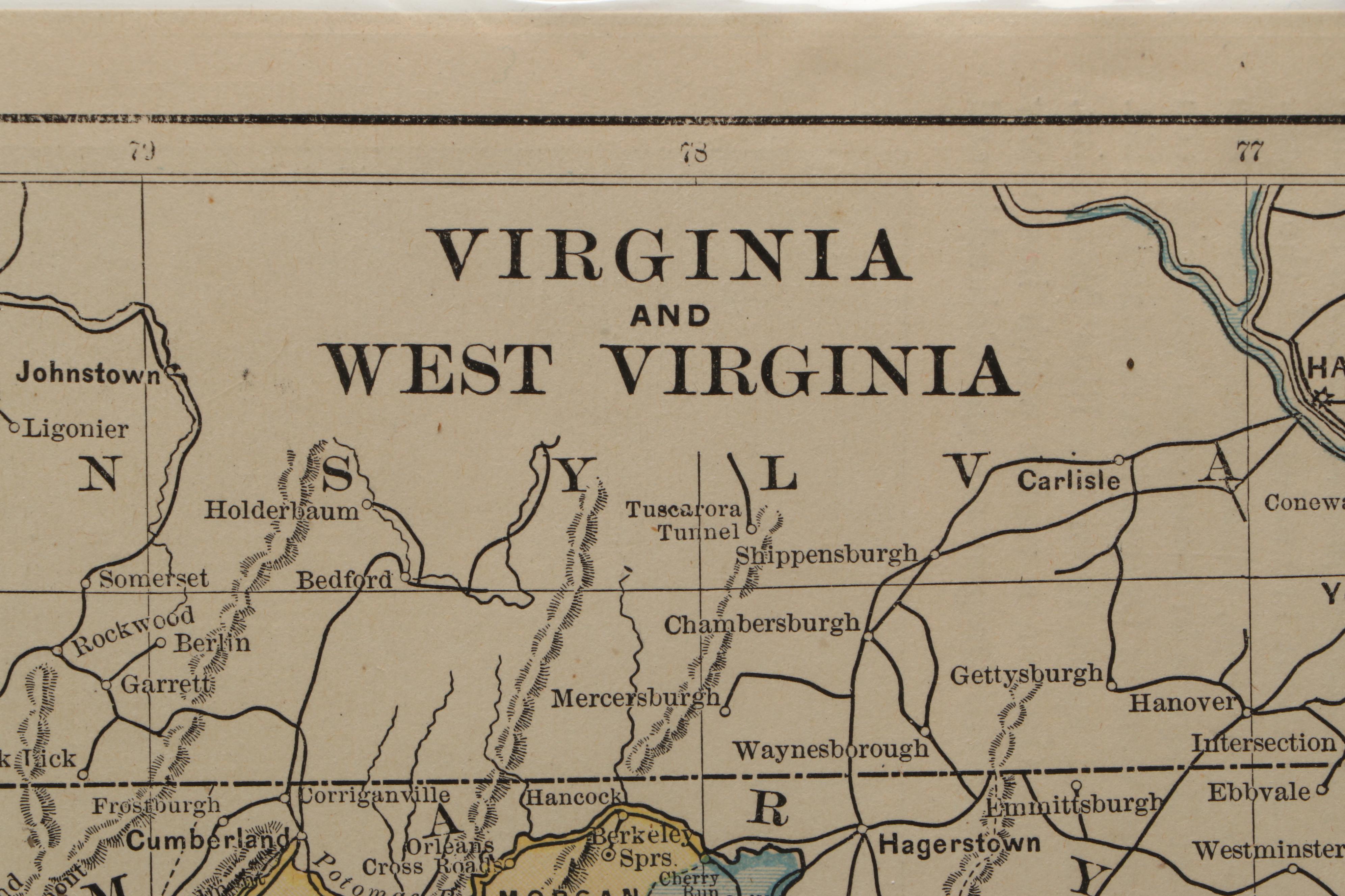 Rand McNally and Other Maps of Virginia, West Virginia, and South Carolina