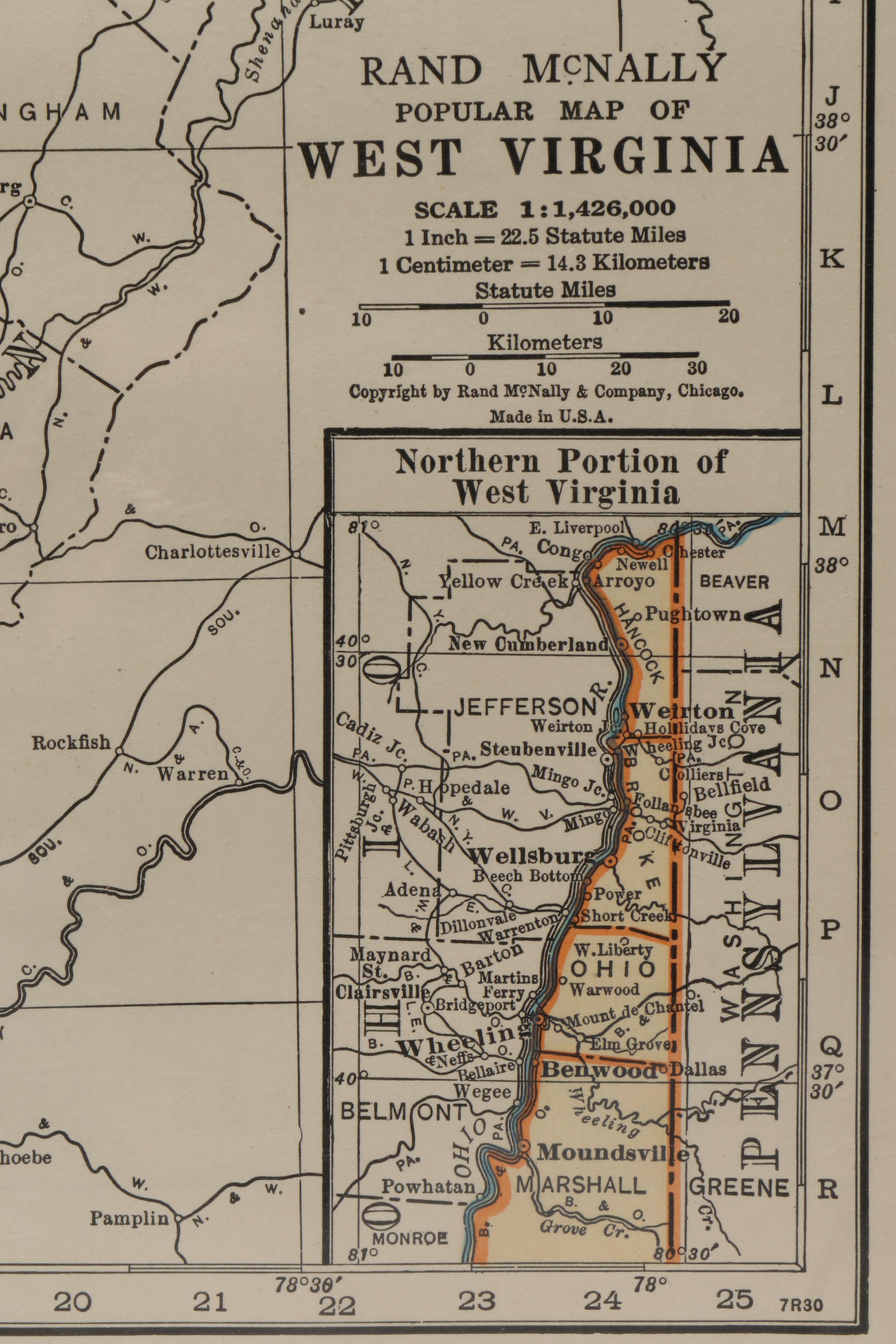 Rand McNally and Other Maps of Virginia, West Virginia, and South Carolina
