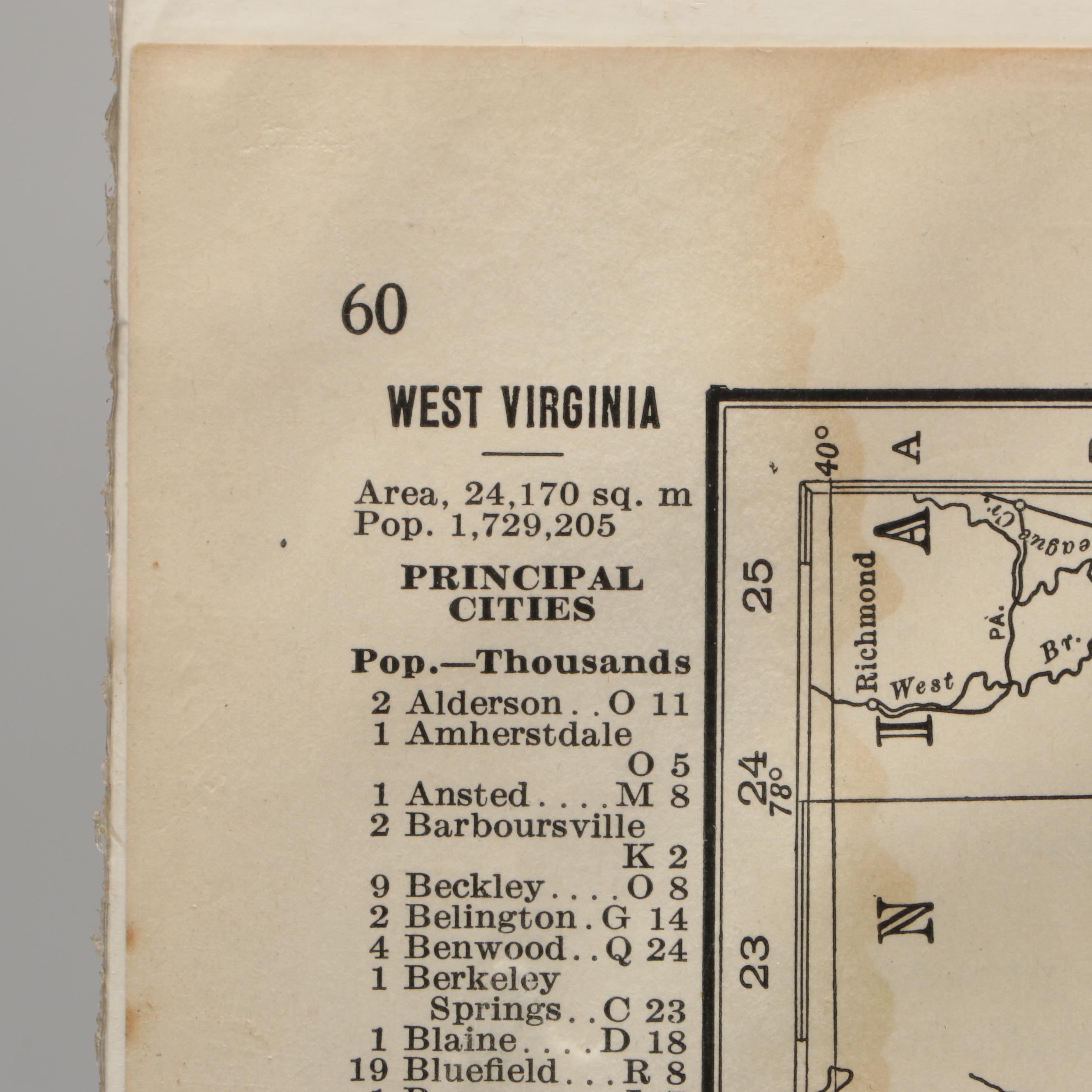 Rand McNally and Other Maps of Virginia, West Virginia, and South Carolina