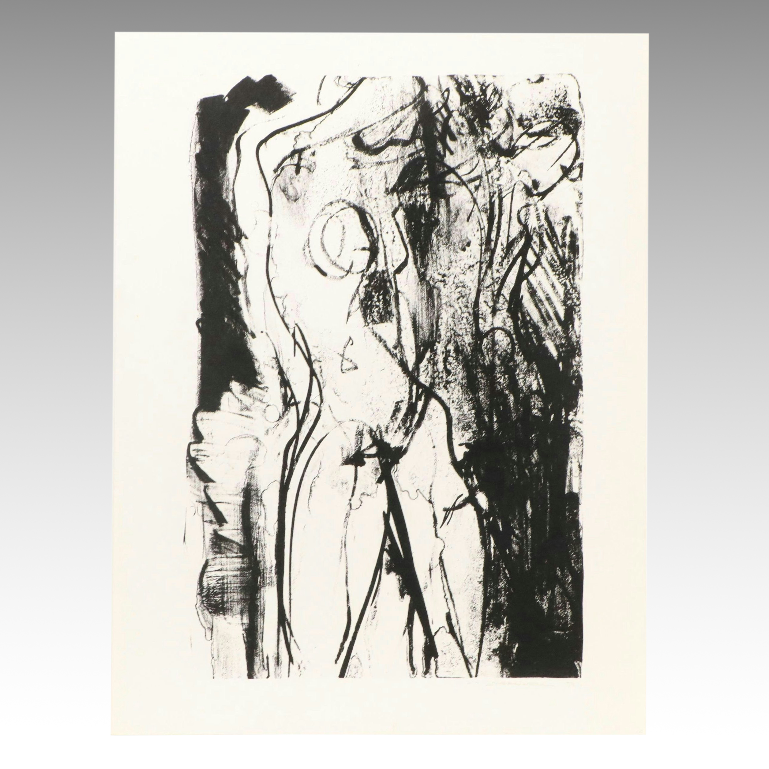 Jack Meanwell Lithograph: Abstract Modern, 1979