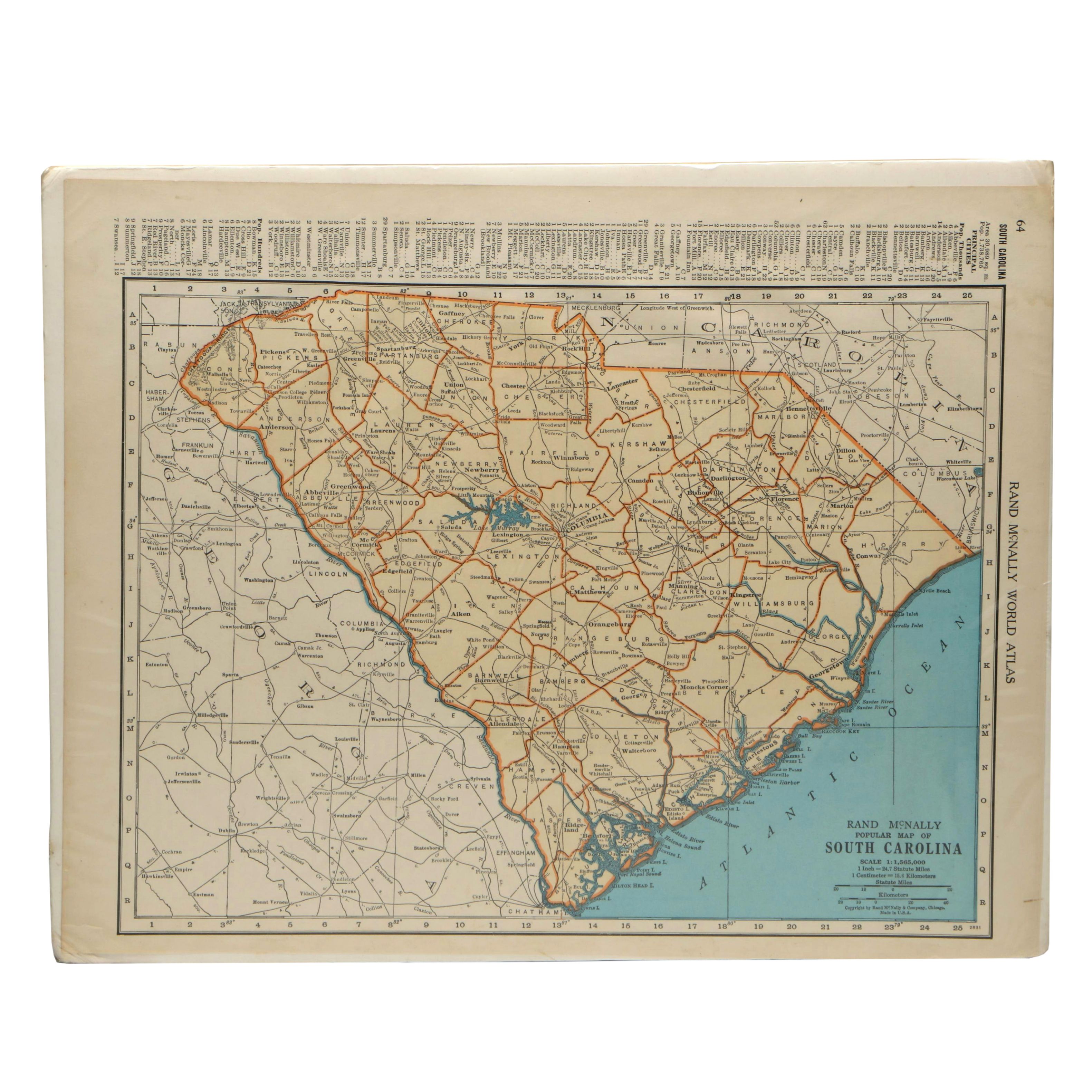 Rand McNally and Other Maps of Virginia, West Virginia, and South Carolina