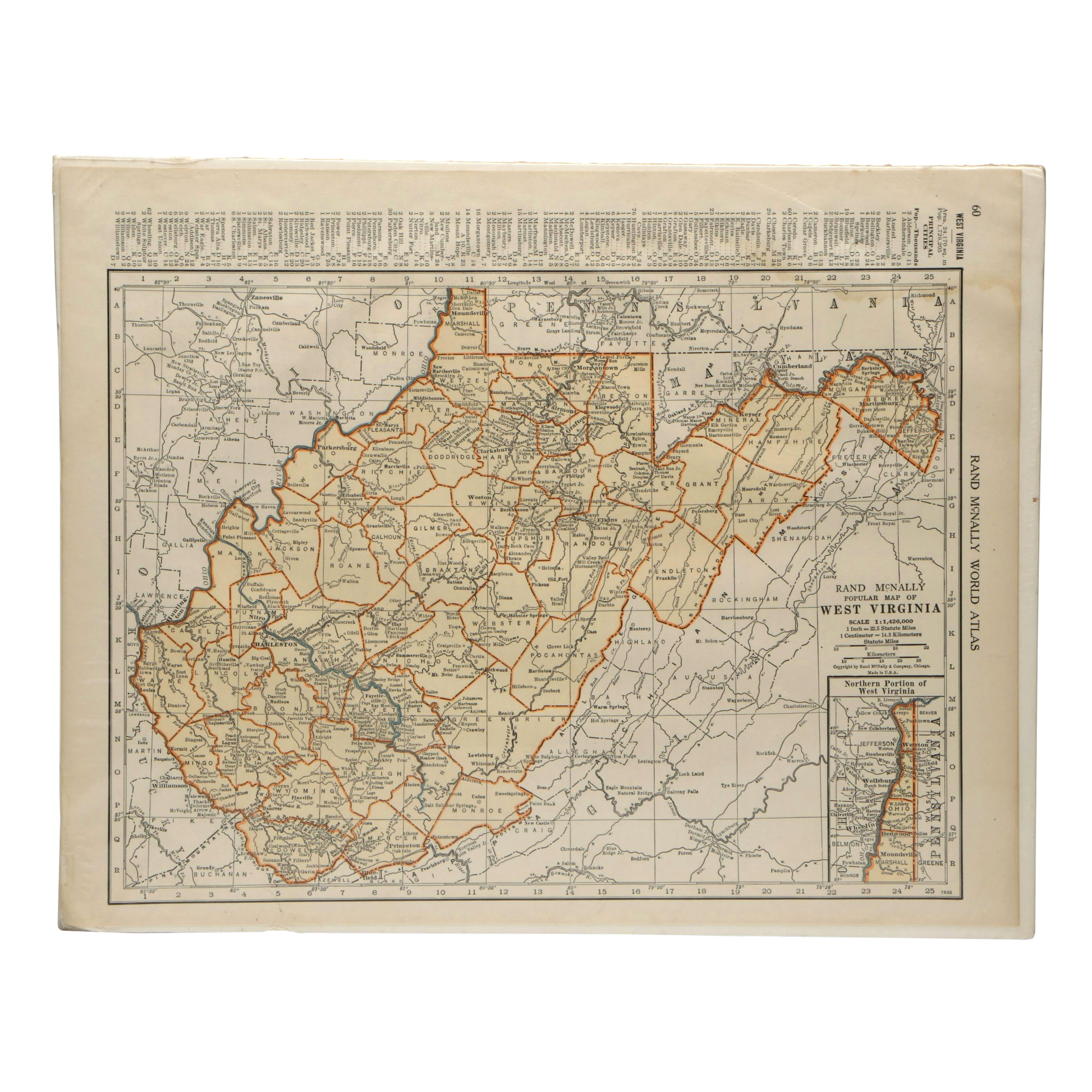 Rand McNally and Other Maps of Virginia, West Virginia, and South Carolina