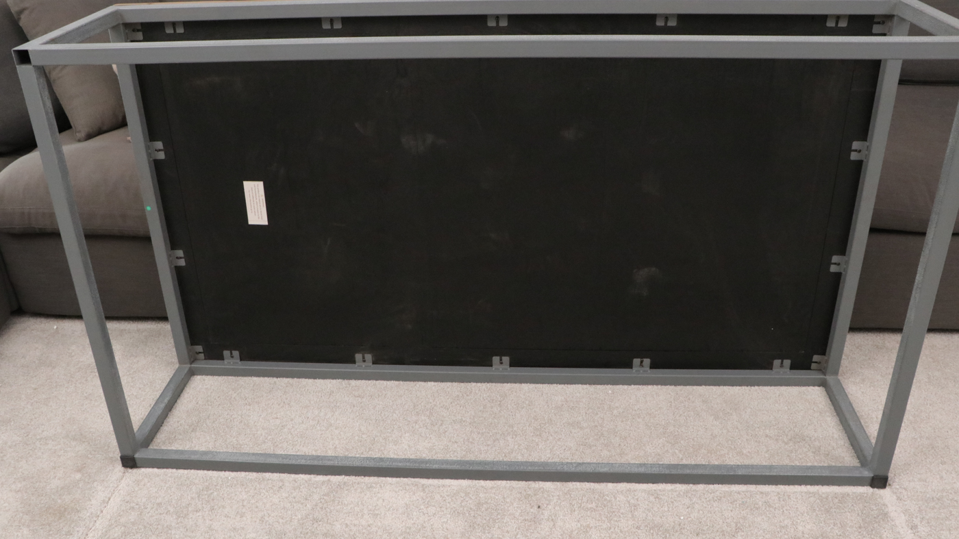 Industrial Style Parquet Wood Top Metal Coffee Table