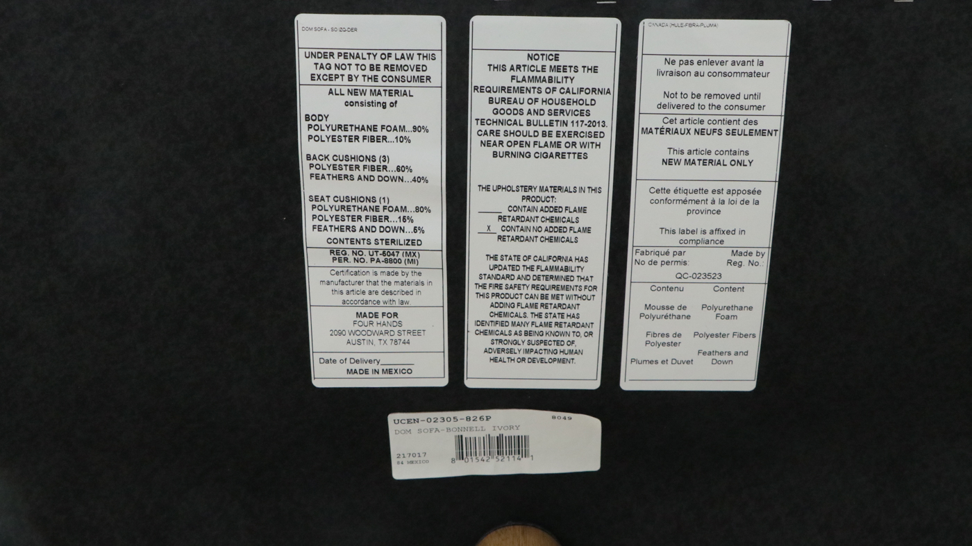 Four Hands "Dom" Sofa in Bonnell Ivory Performance Fabric