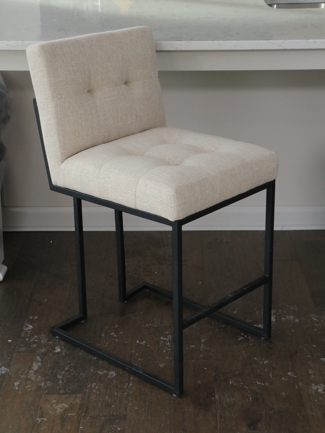 * Set of Three Modway Upholstered Stools with Cantilever Iron Frame