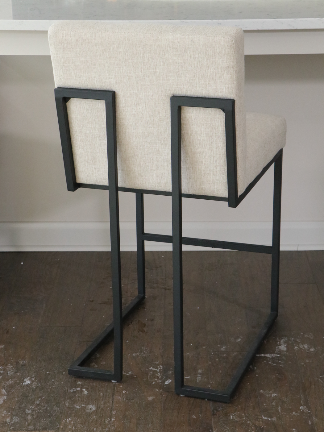 * Set of Three Modway Upholstered Stools with Cantilever Iron Frame