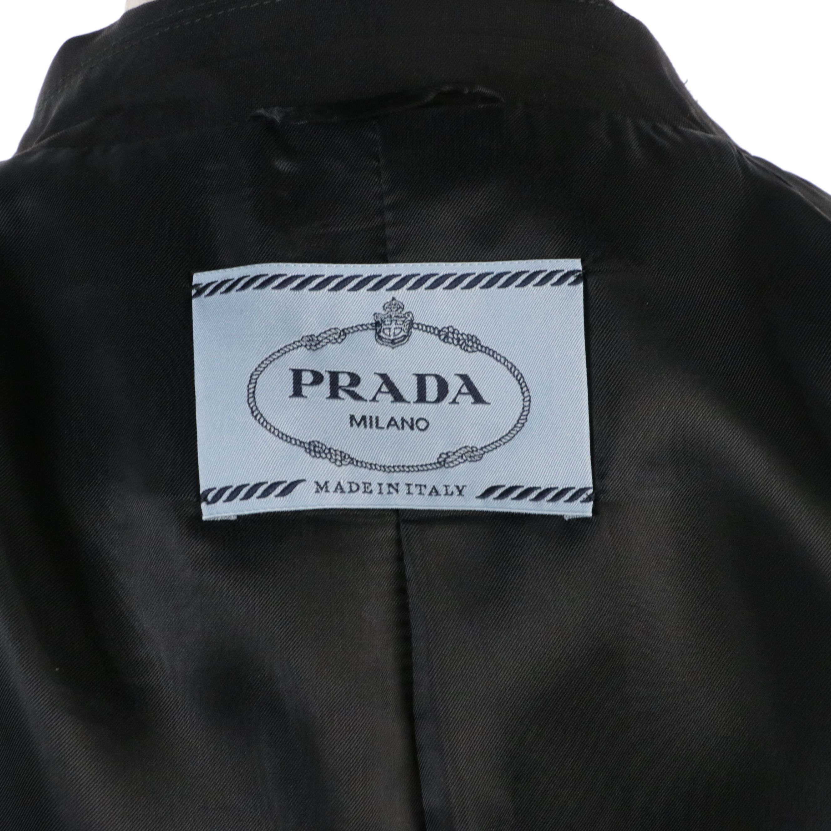 Prada Black Two-Button Pantsuit with Contrast Stitching