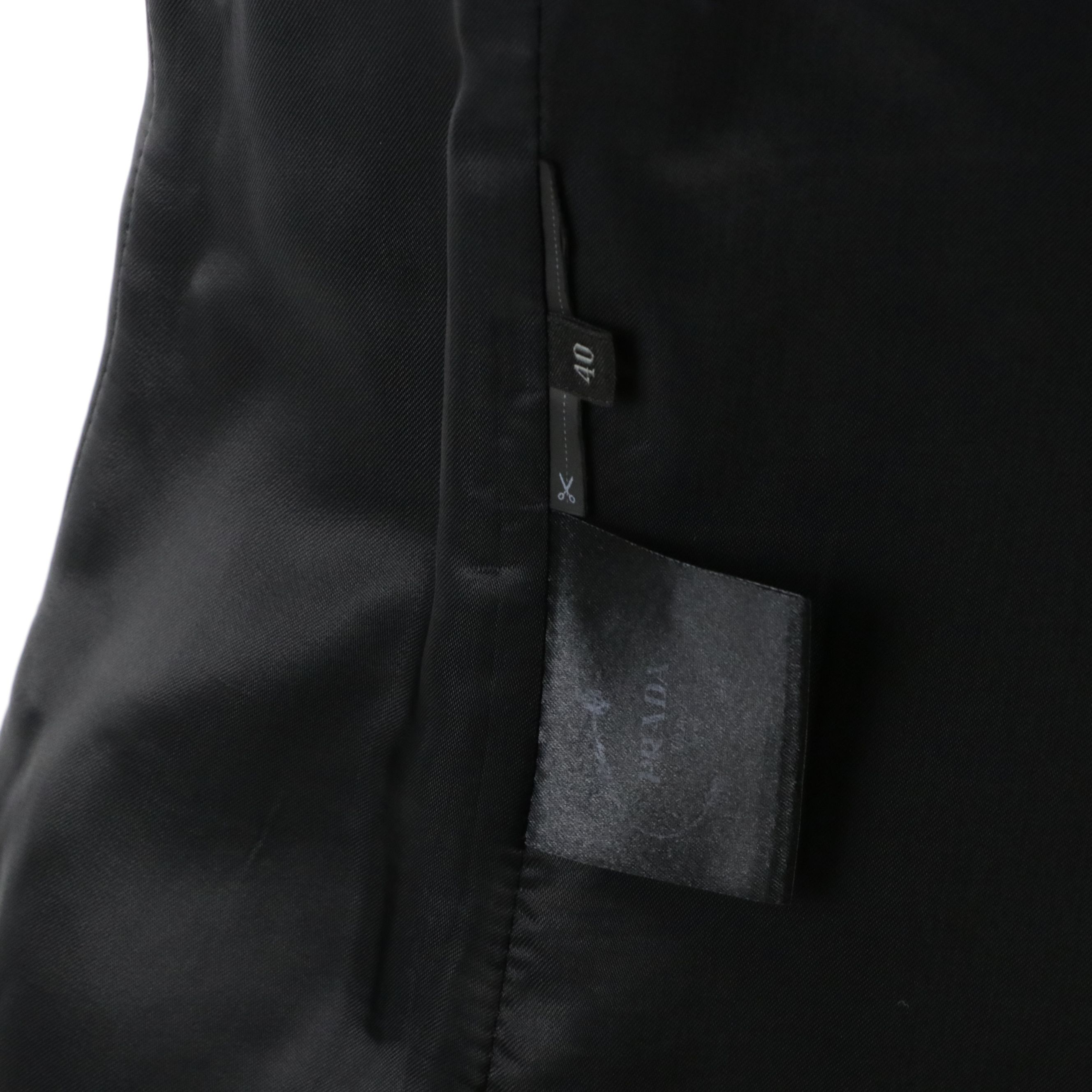 Prada Black Two-Button Pantsuit with Contrast Stitching