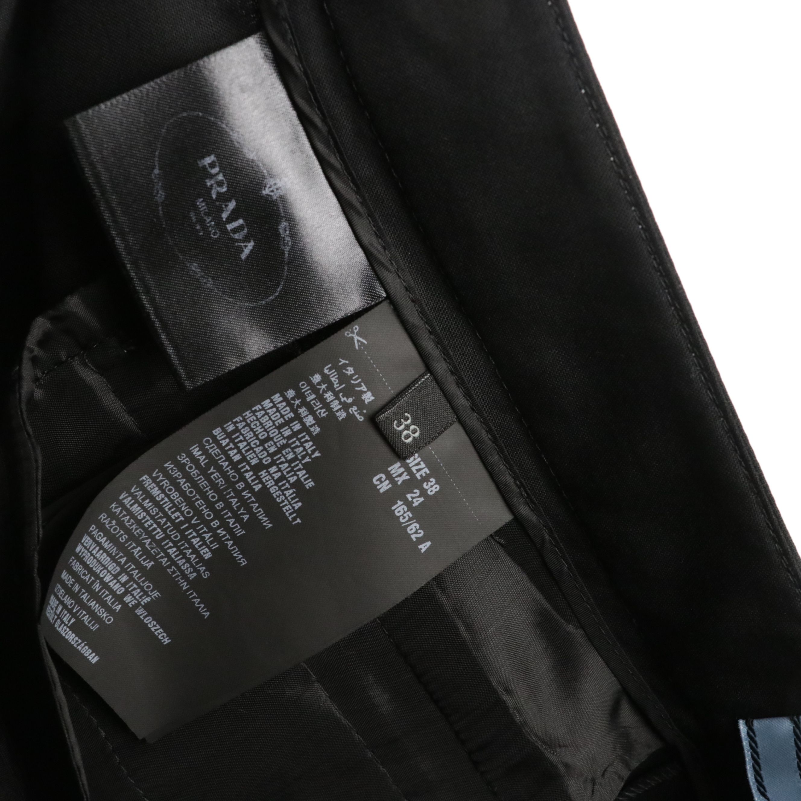 Prada Black Two-Button Pantsuit with Contrast Stitching