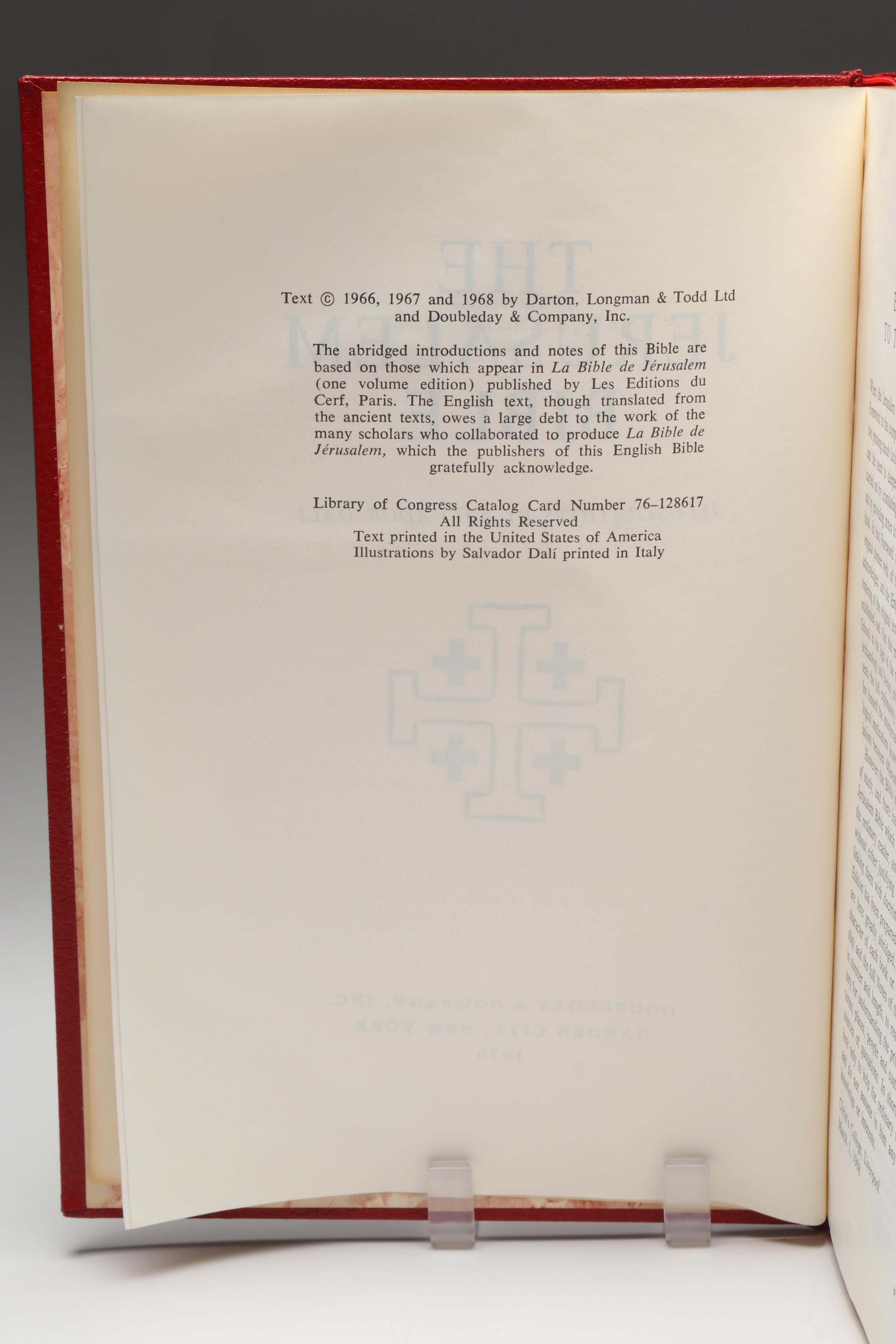 Salvador Dalí Illustrated Jerusalem Bible Edited by Alexander Jones, 1970