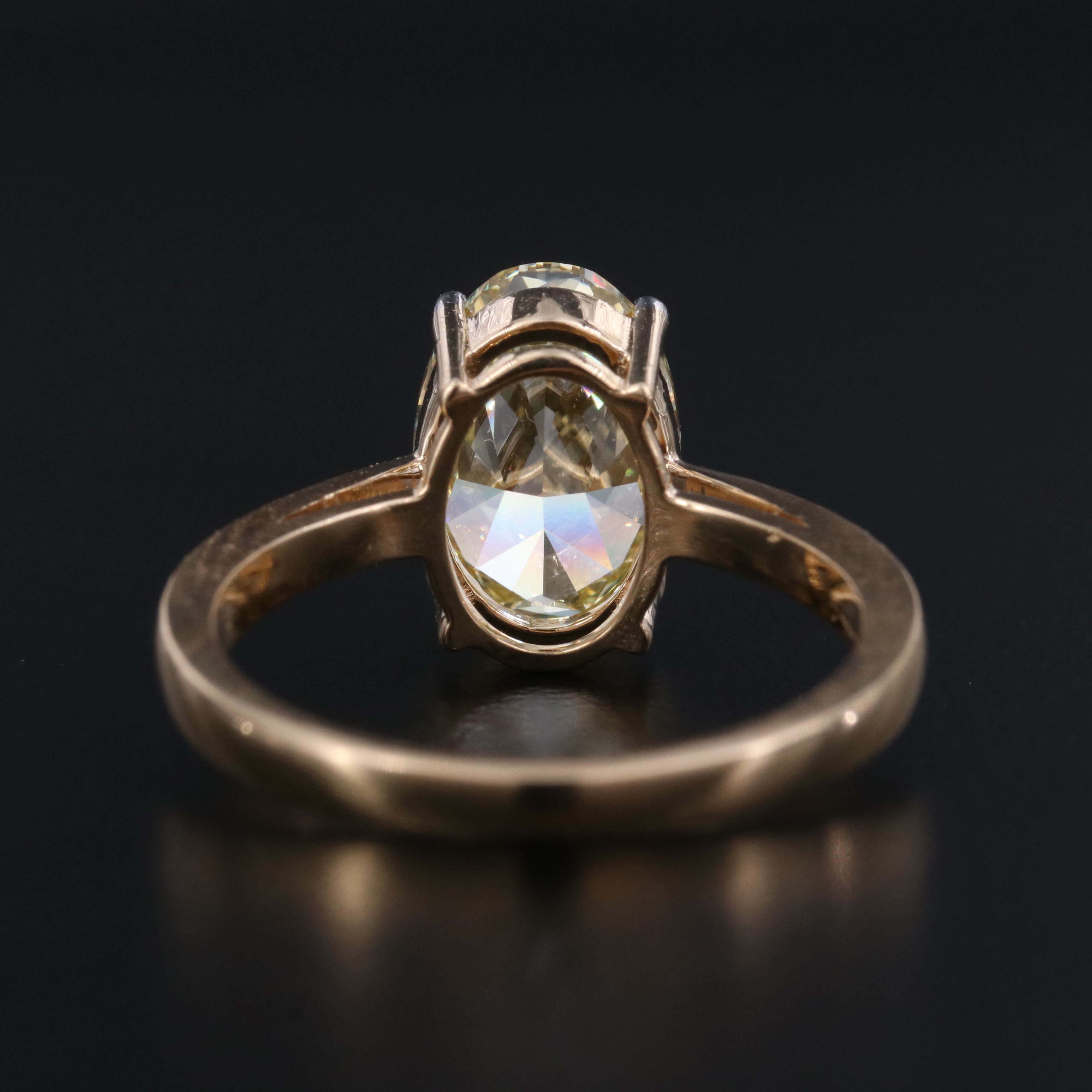18K 3.03 CT Fancy Intense Yellow Lab Grown Diamond Ring with IGI Report