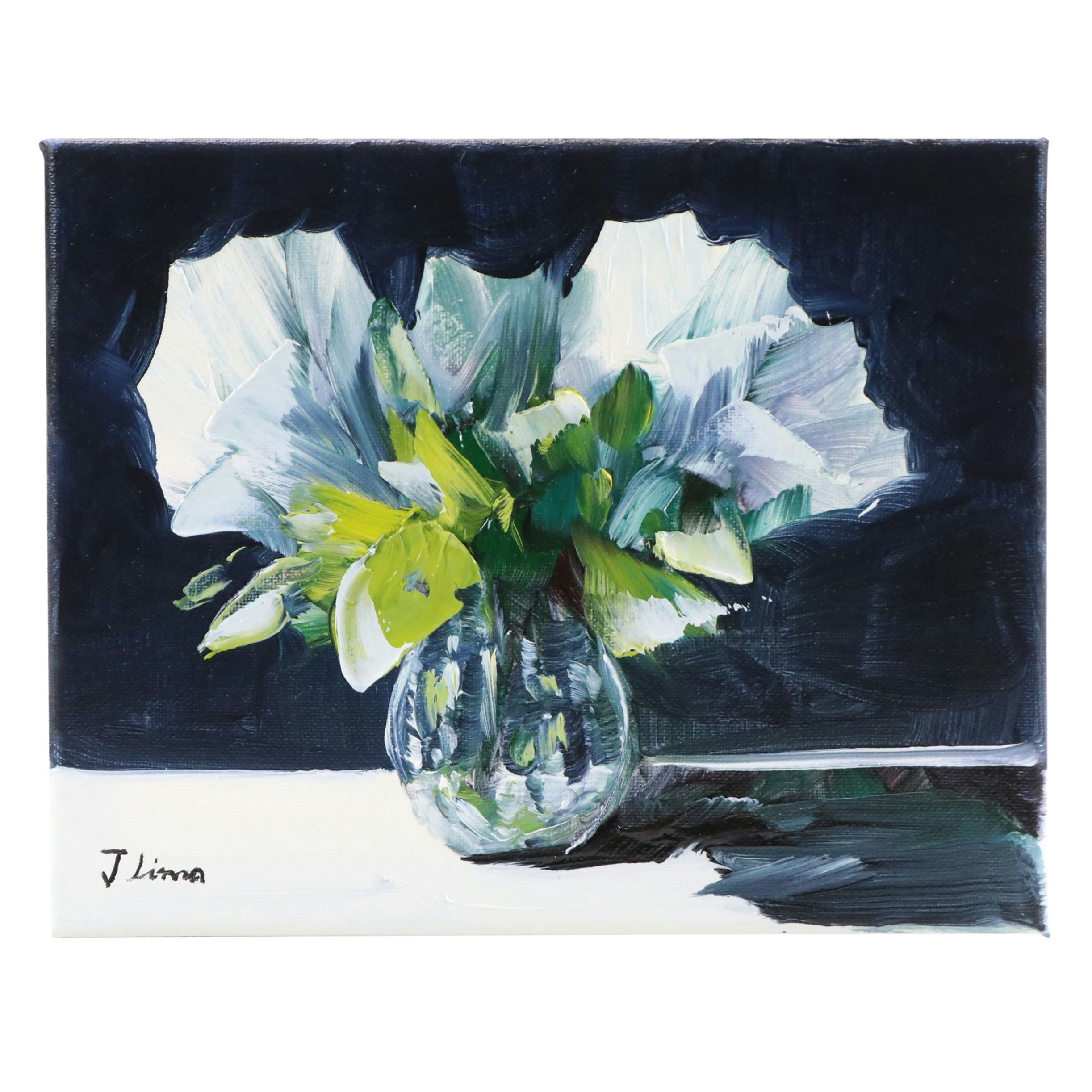 José M. Lima Floral Still Life Oil Painting, 2026
