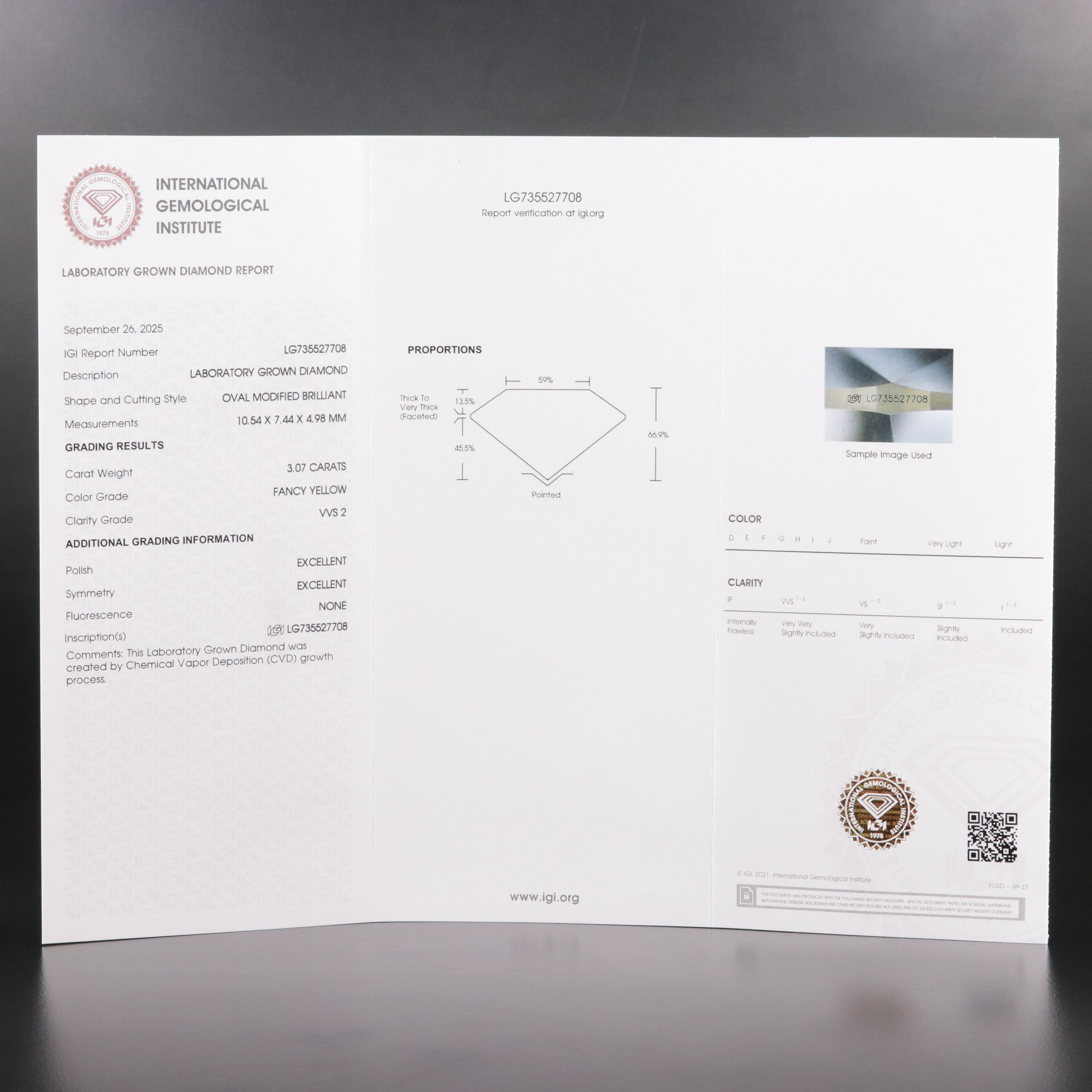 18K 3.07 CT Lab Grown Diamond Ring with IGI Report