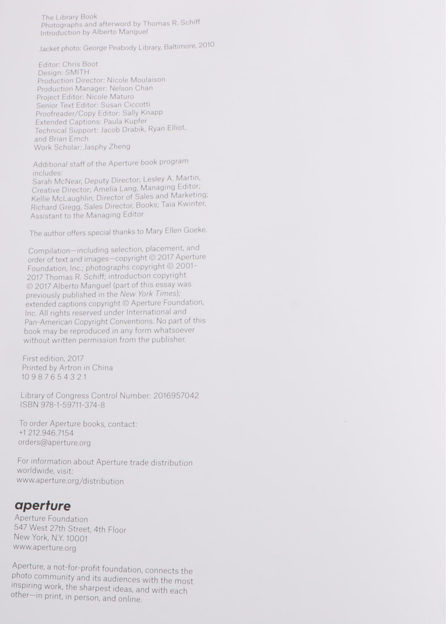 Signed First Edition "The Library Book" by Thomas R. Schiff, 2017