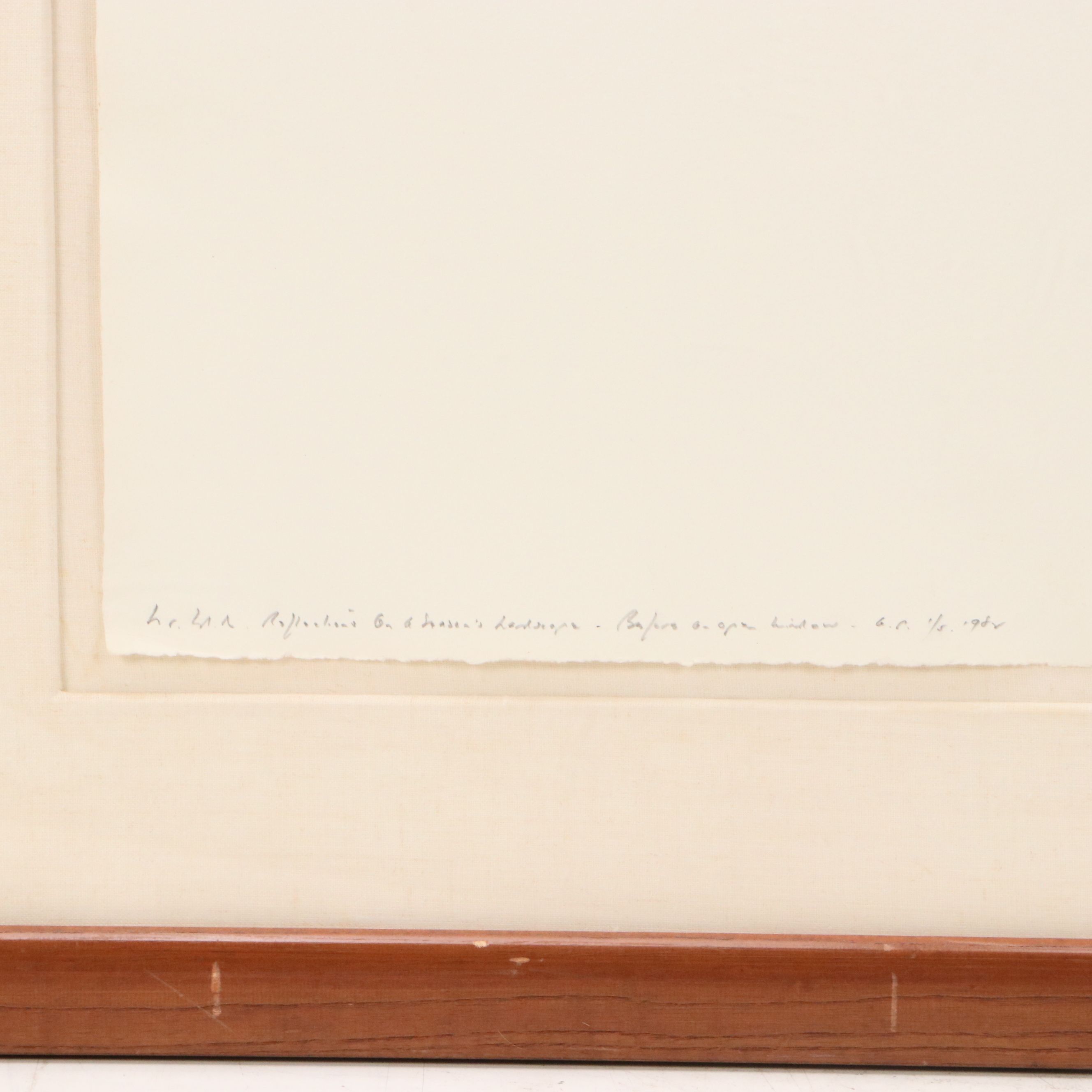 Stephen Edlich Modernist Etching ""Reflections on a Season's Landscape," 1980s