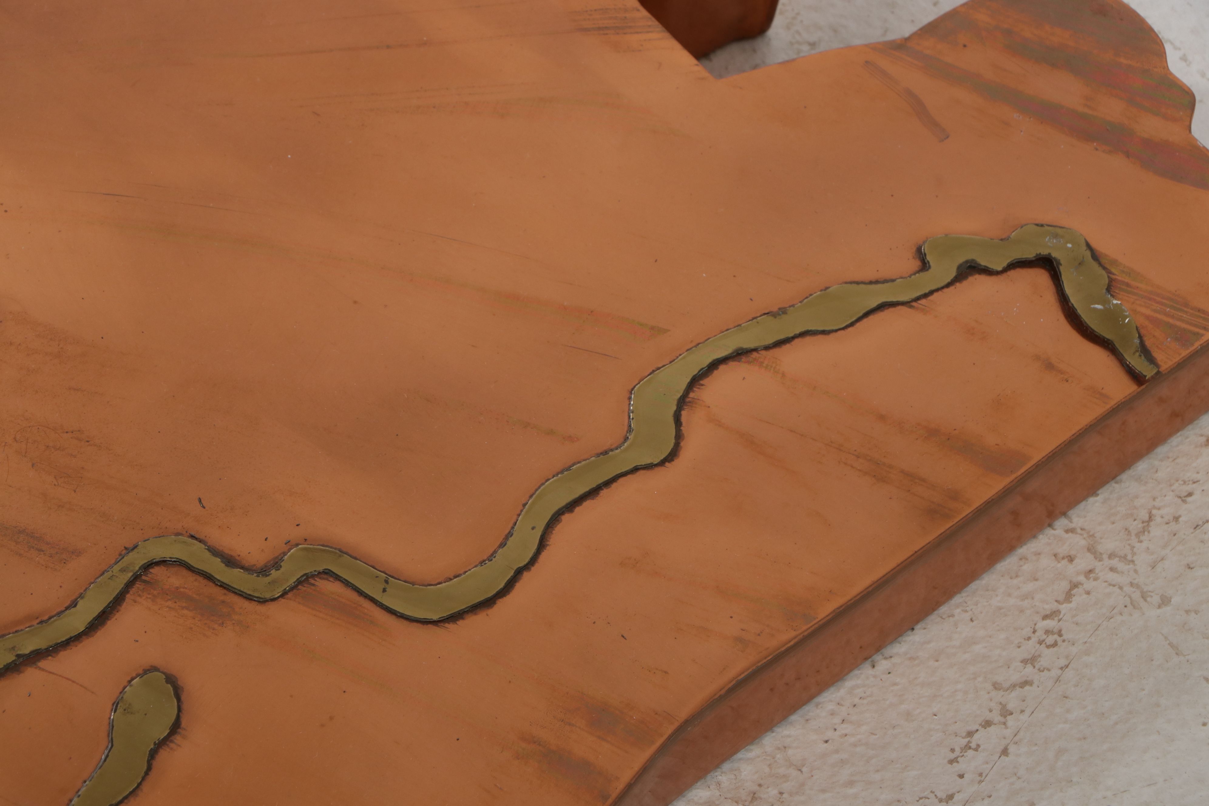 Monumental Sun Banks, Inc. Handcrafted Copper and Brass Florida State Wall Décor