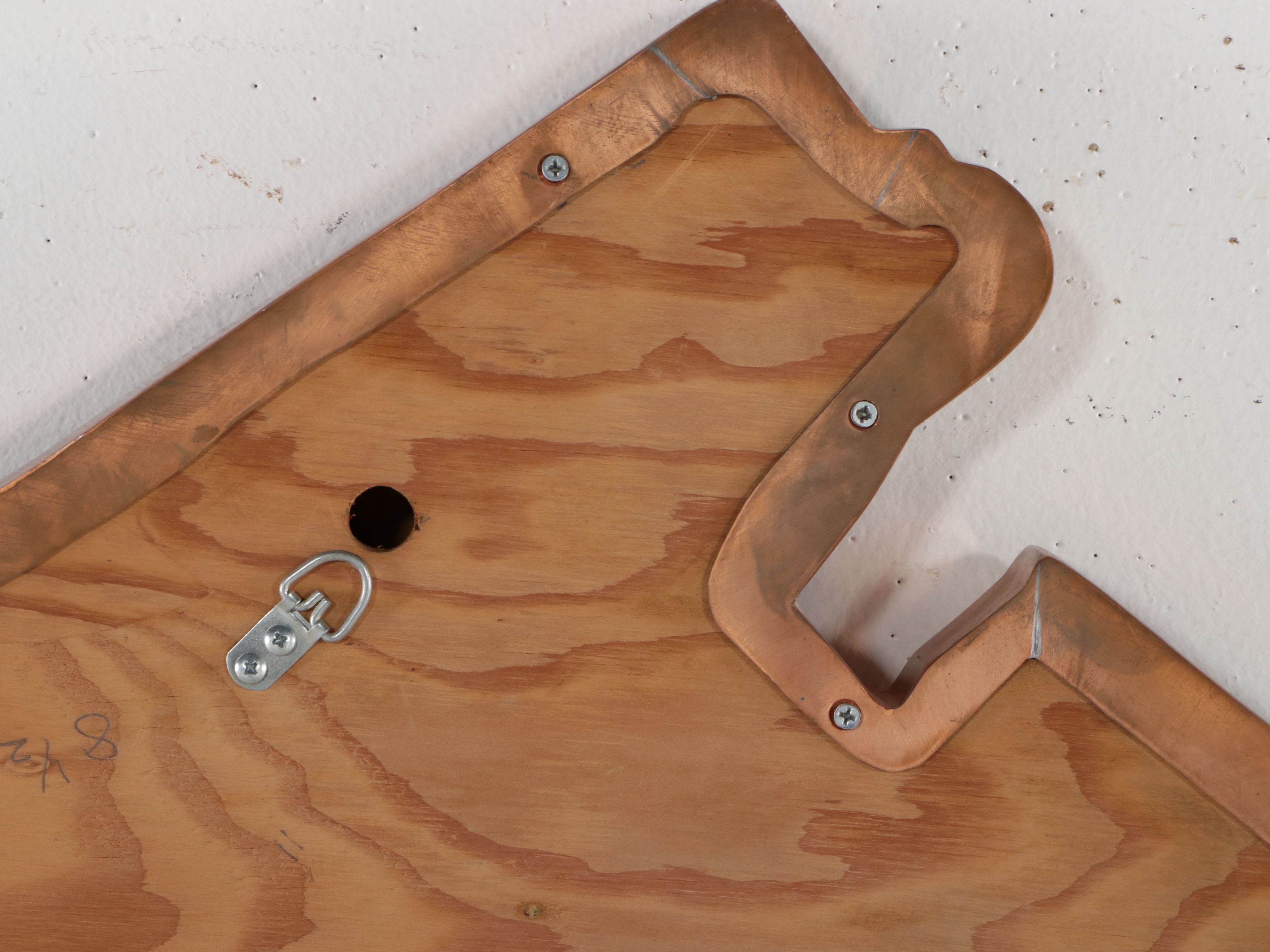 Monumental Sun Banks, Inc. Handcrafted Copper and Brass Florida State Wall Décor