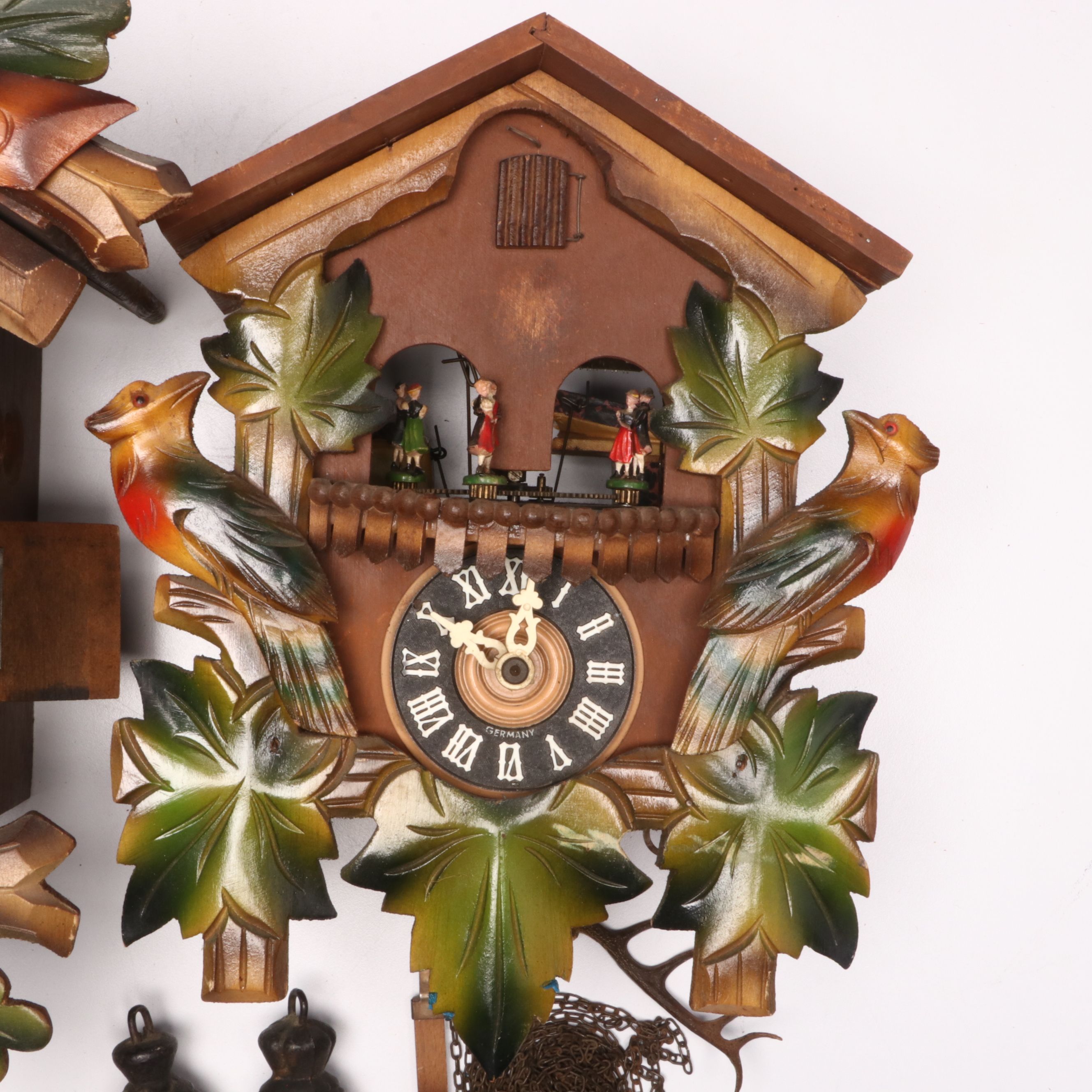 Thorens with Other Wooden Cuckoo Clock, Mid to Late 20th Century
