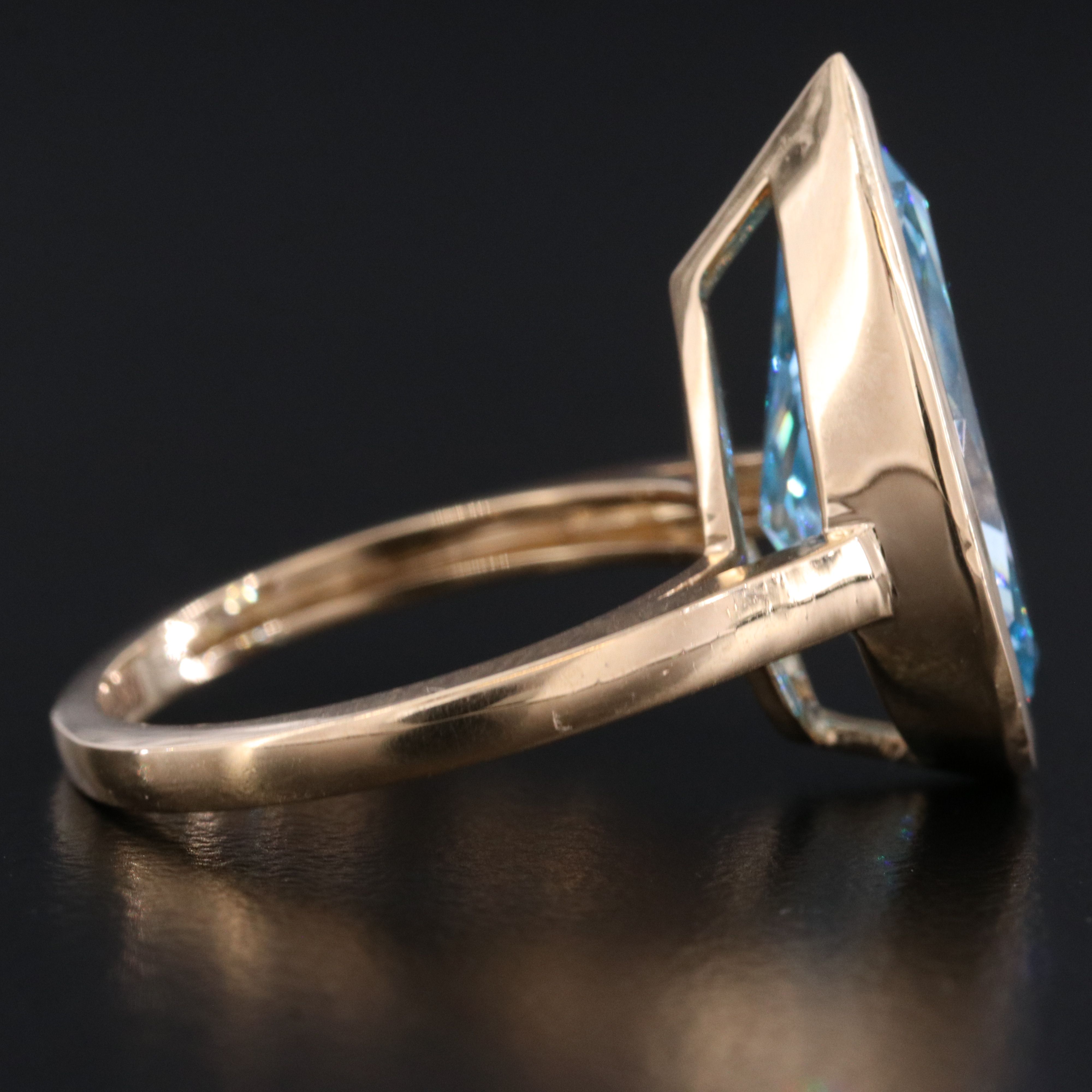 18K 7.03 CT Lab Grown Fancy Blue Diamond Solitaire Ring with IGI Report