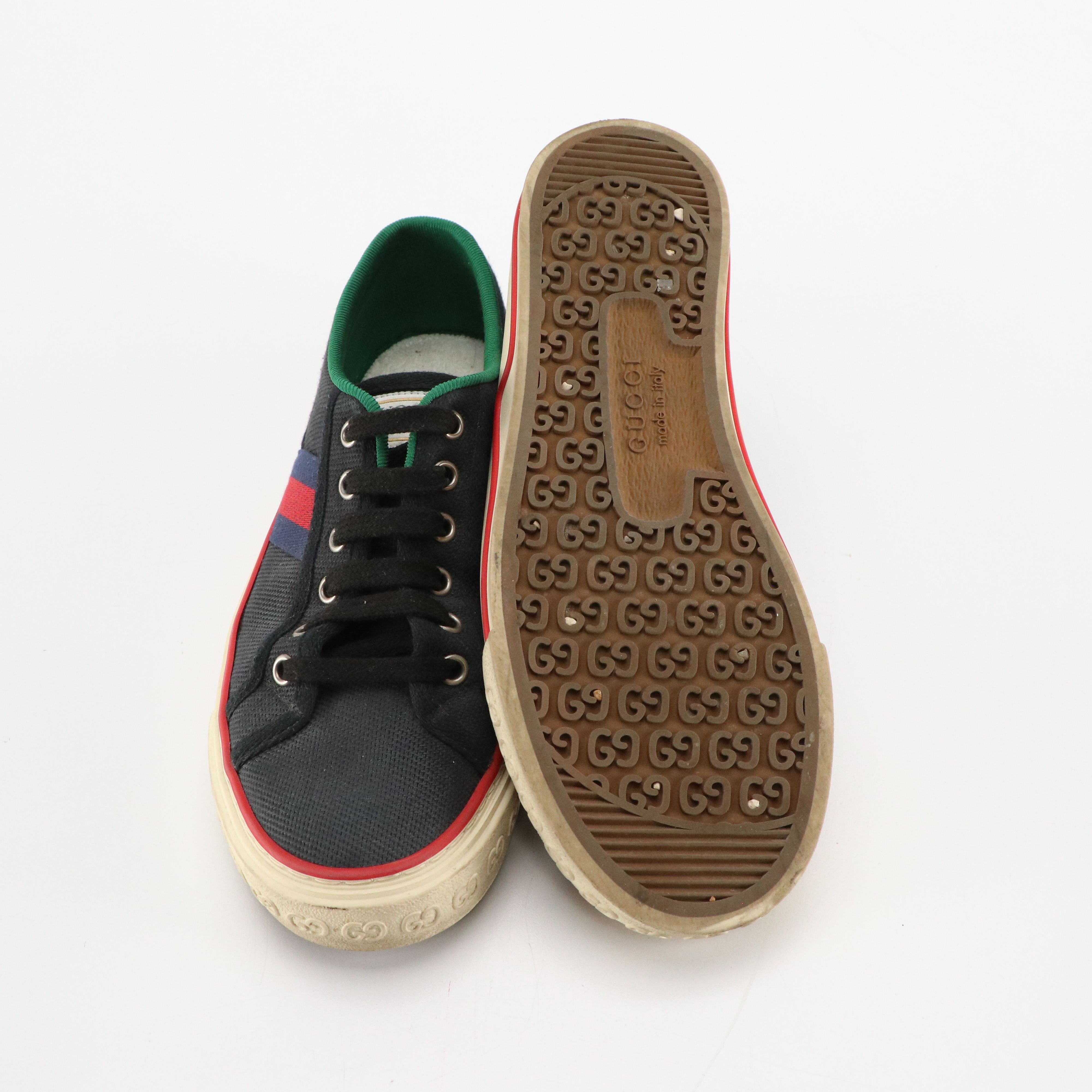 Gucci Tennis 1977 Web Stripe Canvas Sneakers