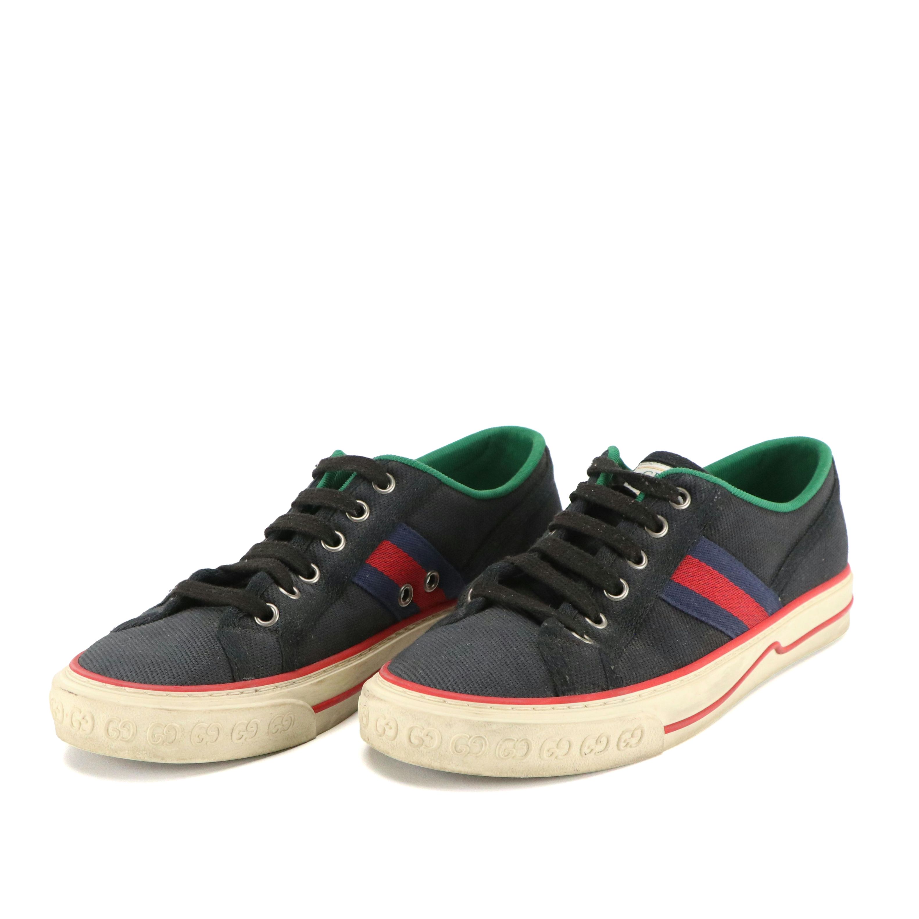 Gucci Tennis 1977 Web Stripe Canvas Sneakers
