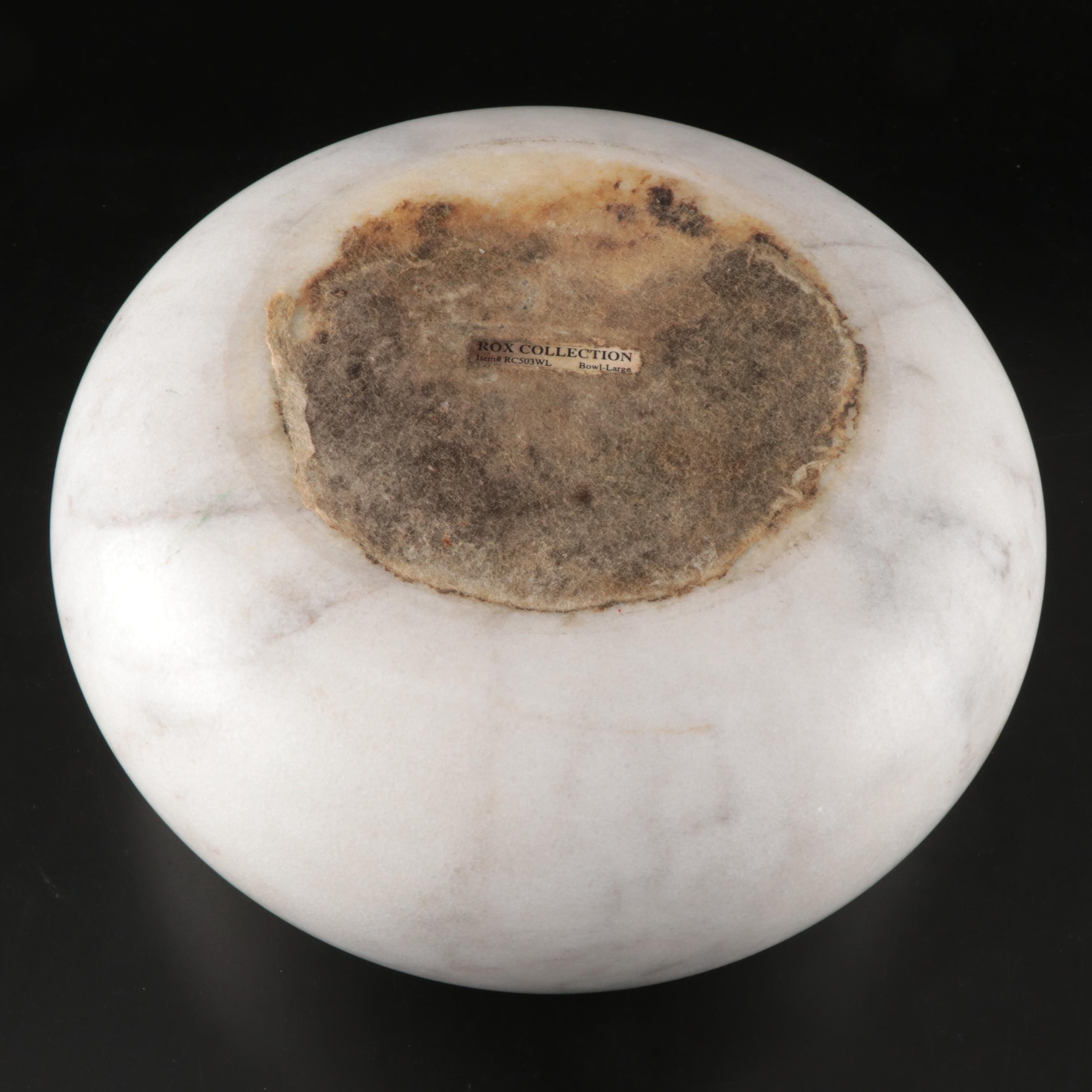 Rox Collection White Marble Decorative Bowl