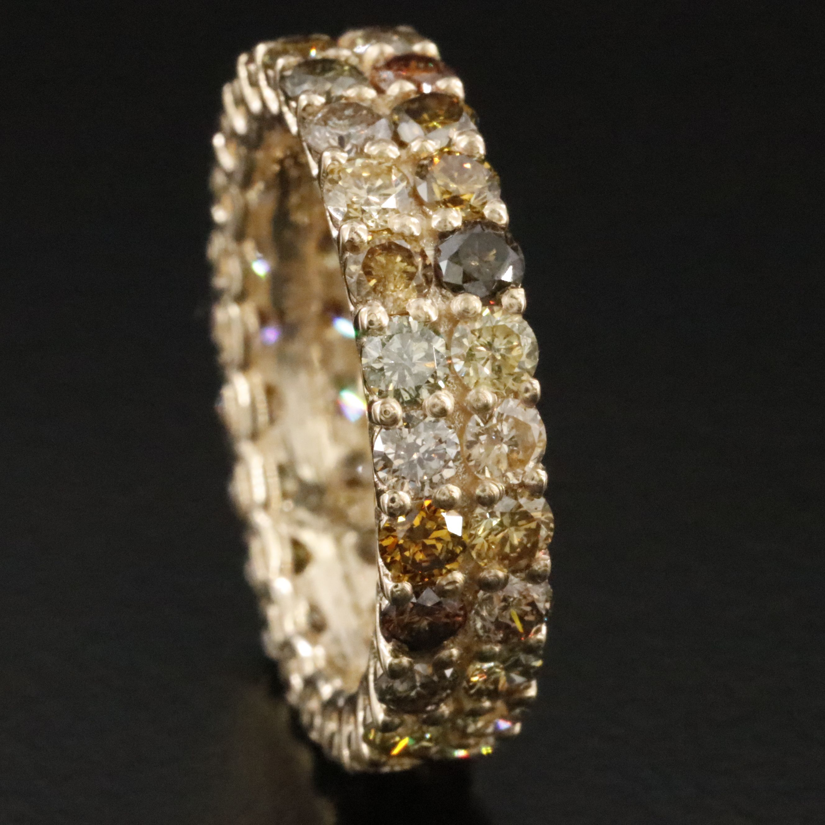 14K 3.78 CTW Fancy Diamond Eternity Band with IGI Jewelry Report