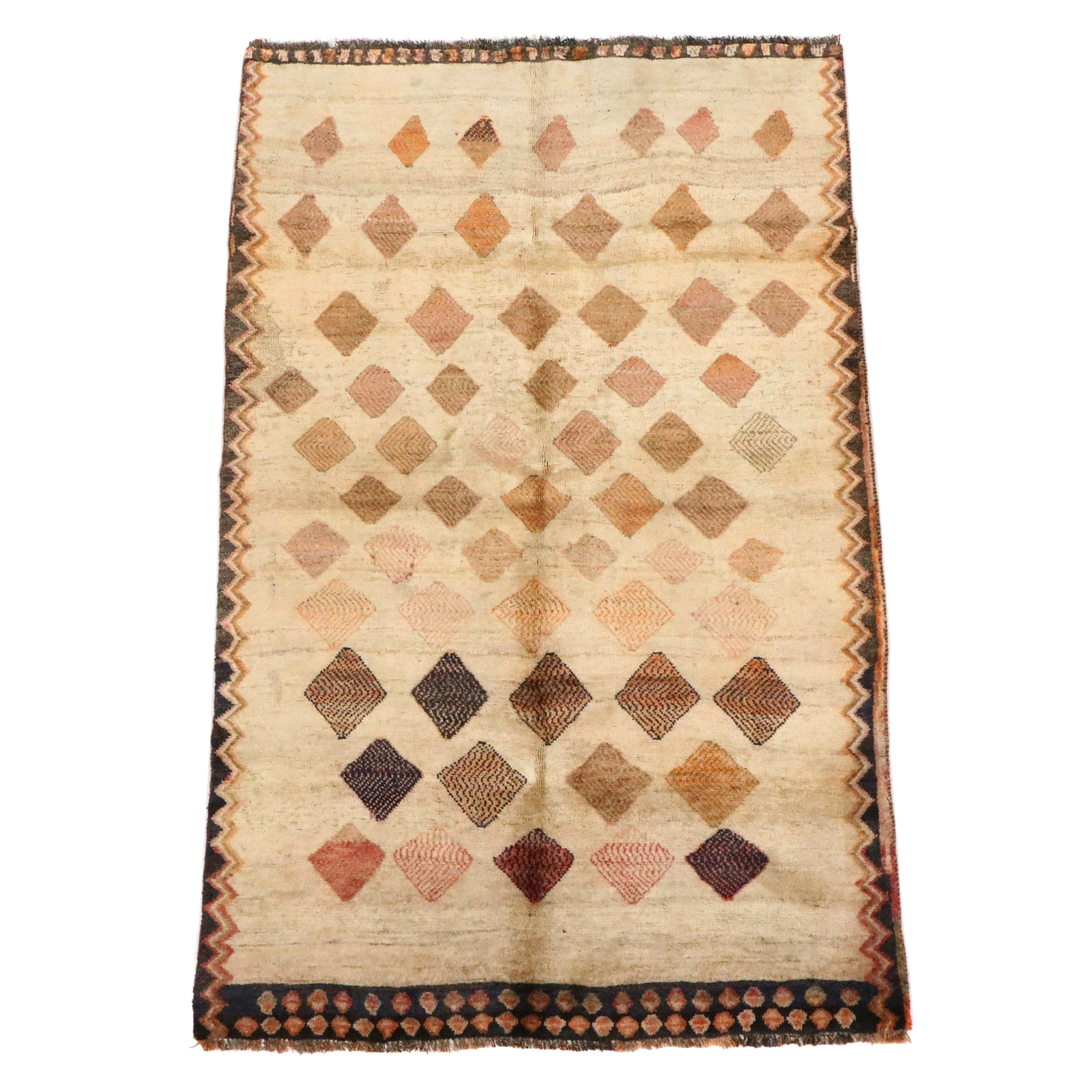 4'2 x 7' Hand-Knotted Persian Qashqai Area Rug